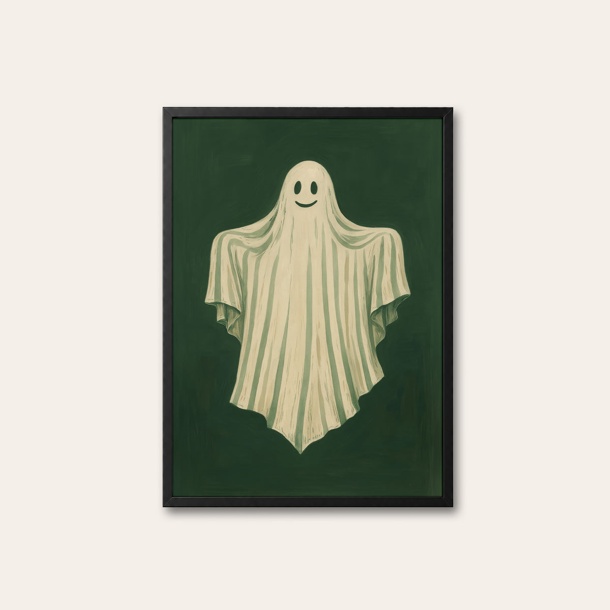 Friendly Haunting - Smiling Ghost Print - black frame