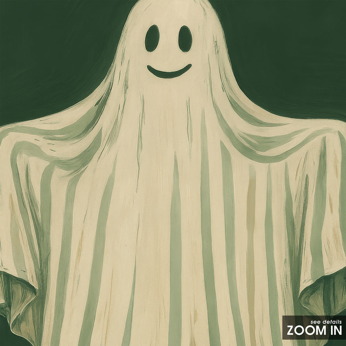 Friendly Haunting - Smiling Ghost Print - artwork detail