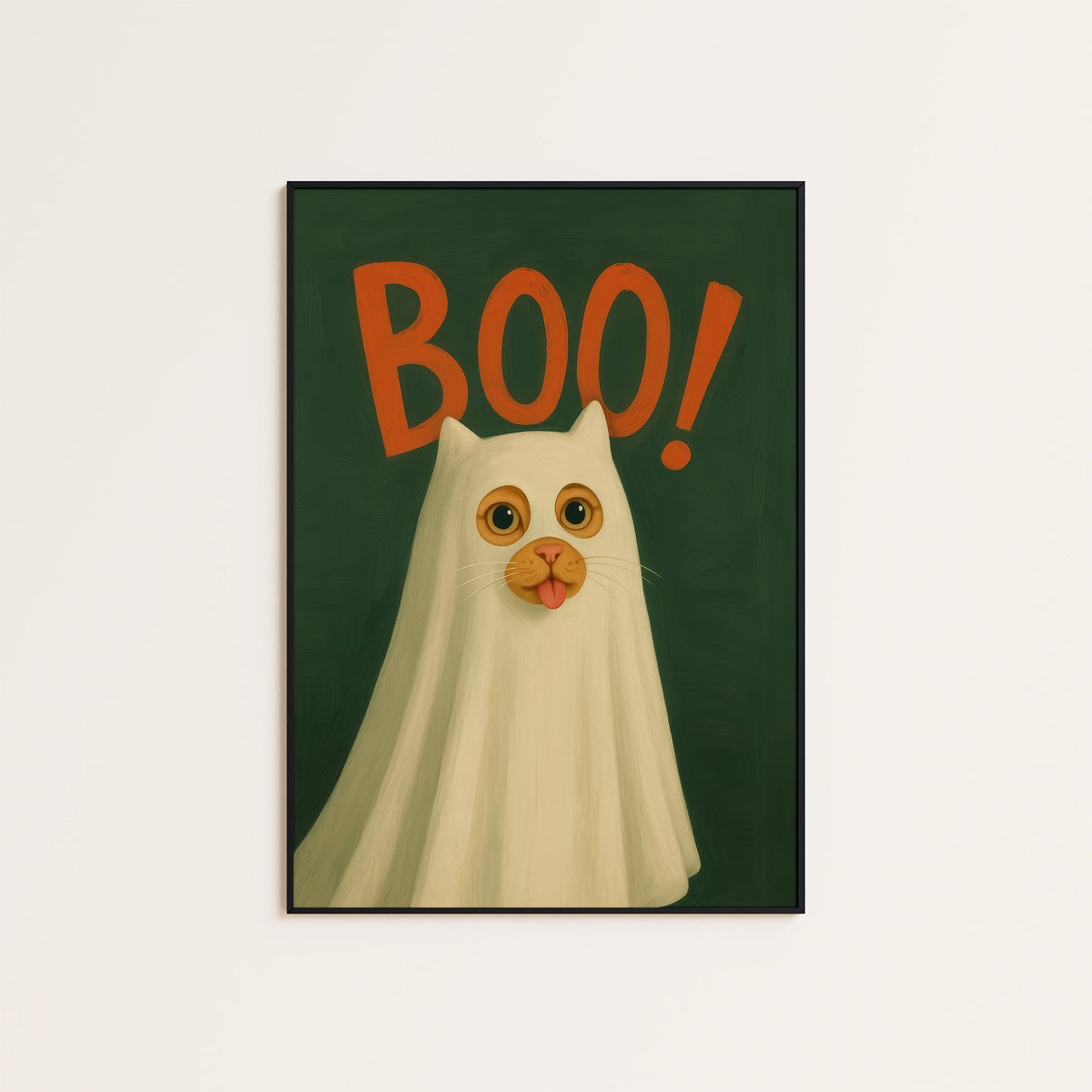 Boo! - Costume Cat Print - framed artwork overview