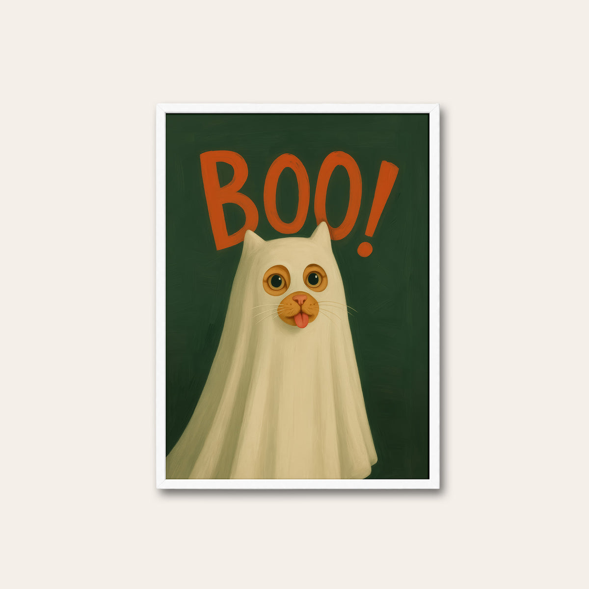 Boo! - Costume Cat Print - white frame