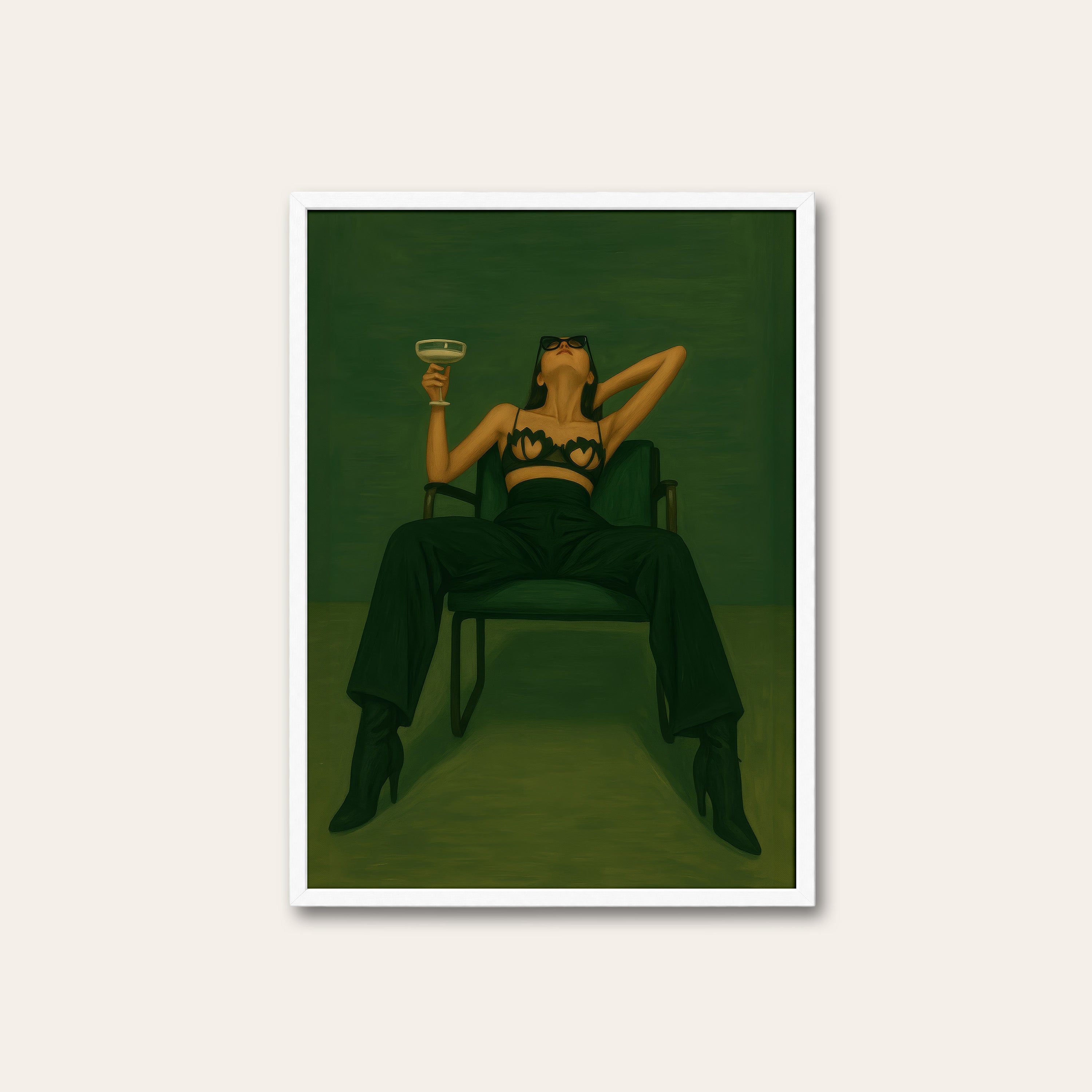 After Hours — Lounge Portrait Print – white frame