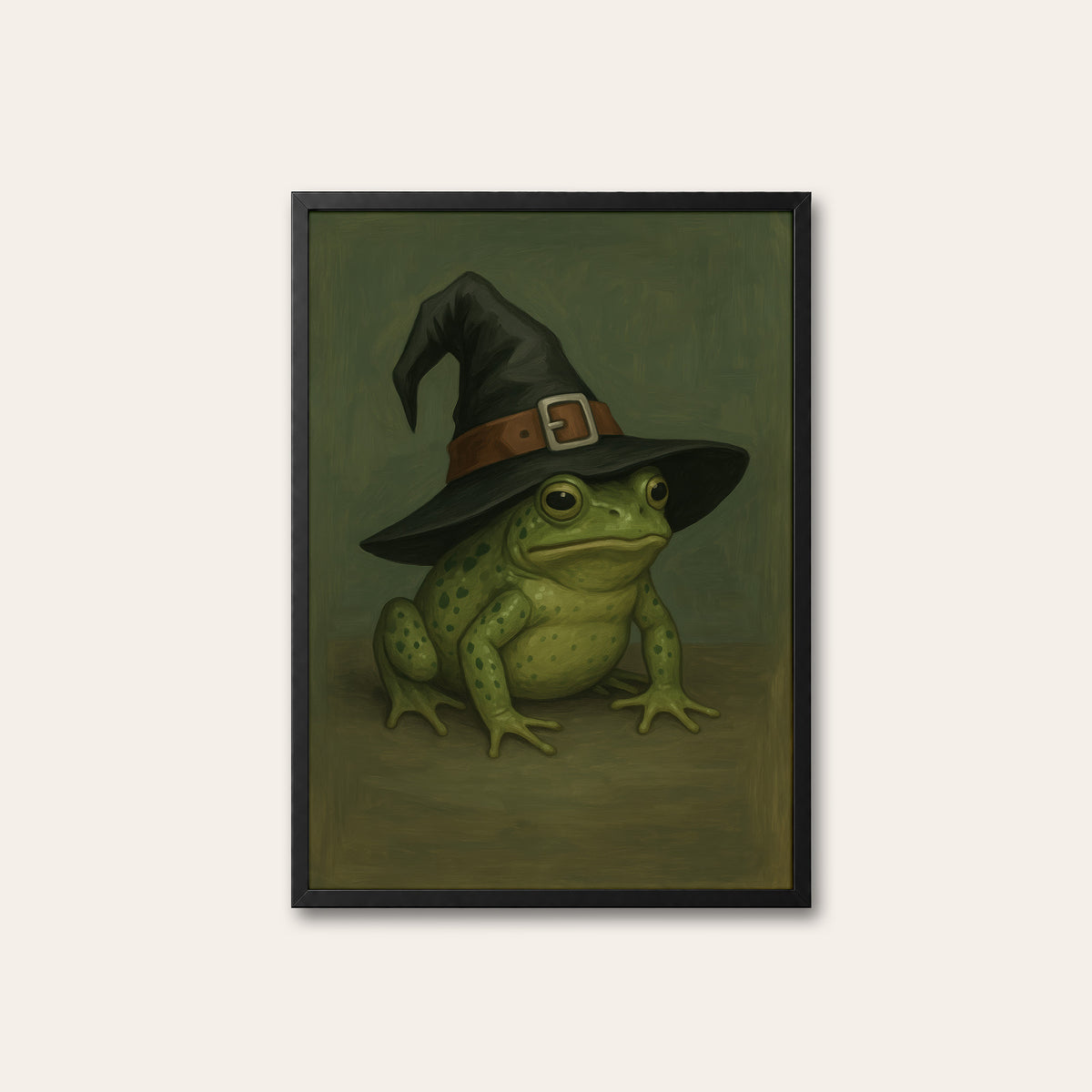 Small Coven - Witch Frog Print - black frame