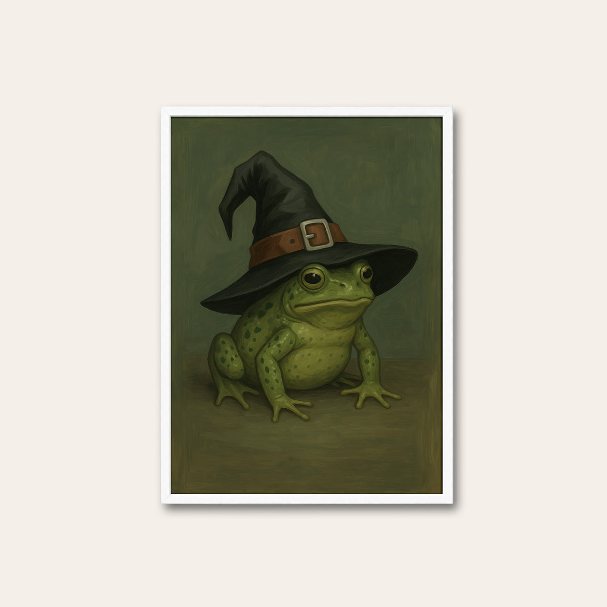 Small Coven - Witch Frog Print - white frame