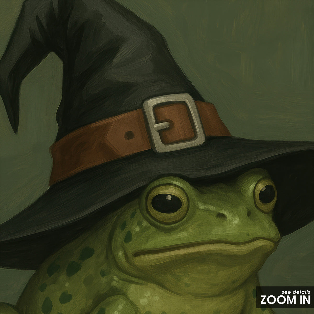 Small Coven - Witch Frog Print - artwork detail