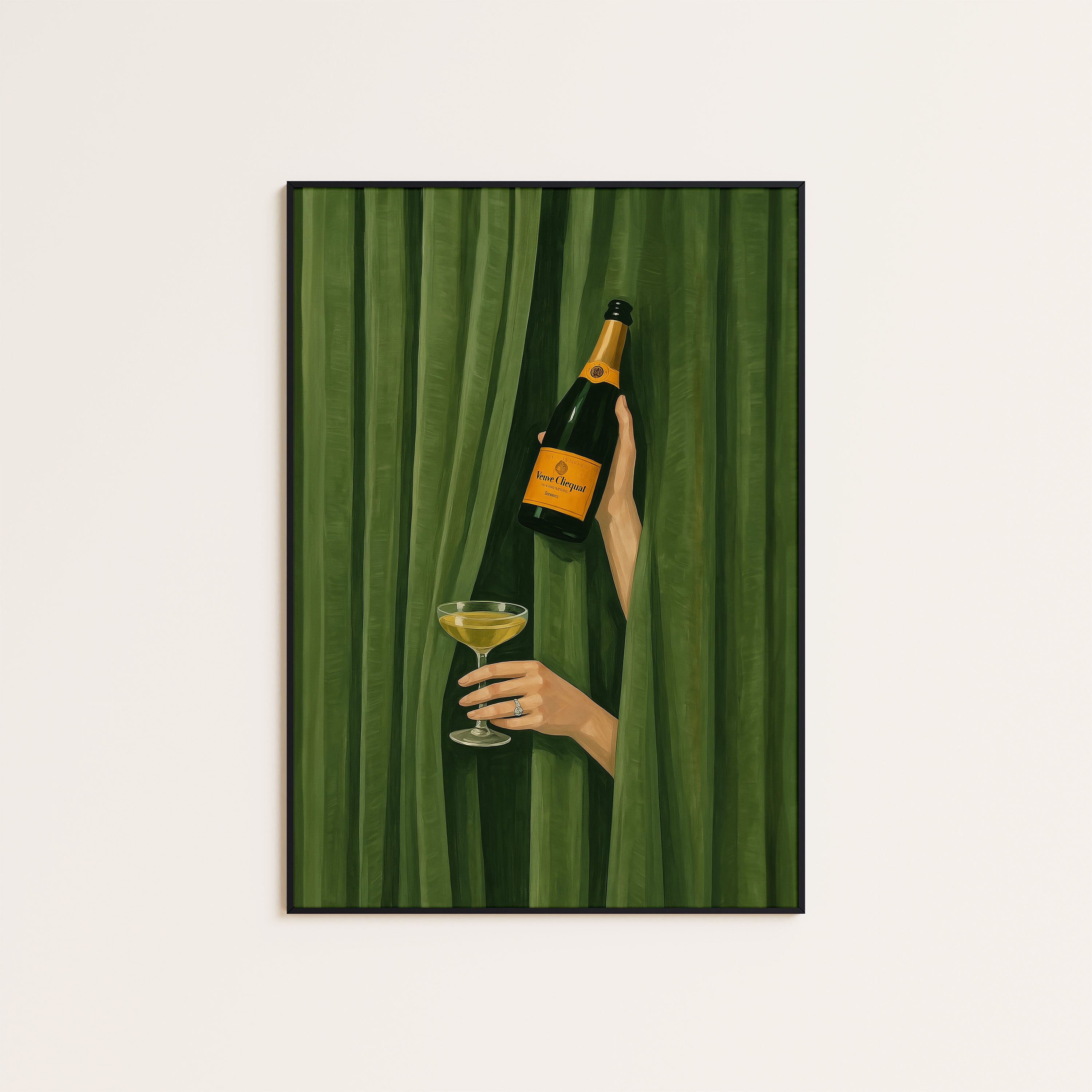 Behind the Curtain — Champagne Print – unframed poster
