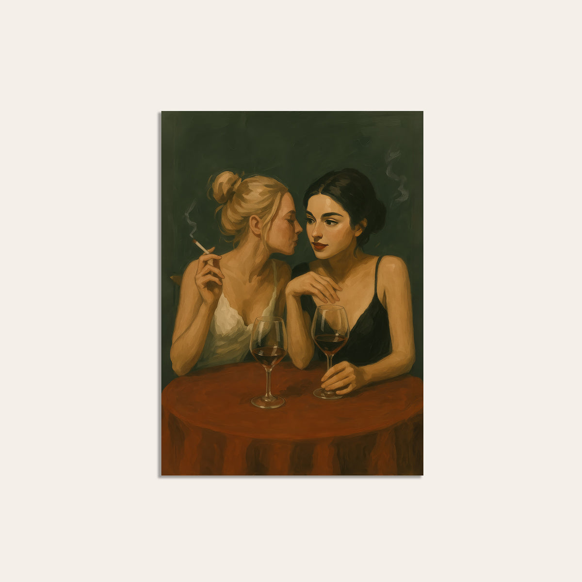 One More Glass - Wine Table Print - unframed print