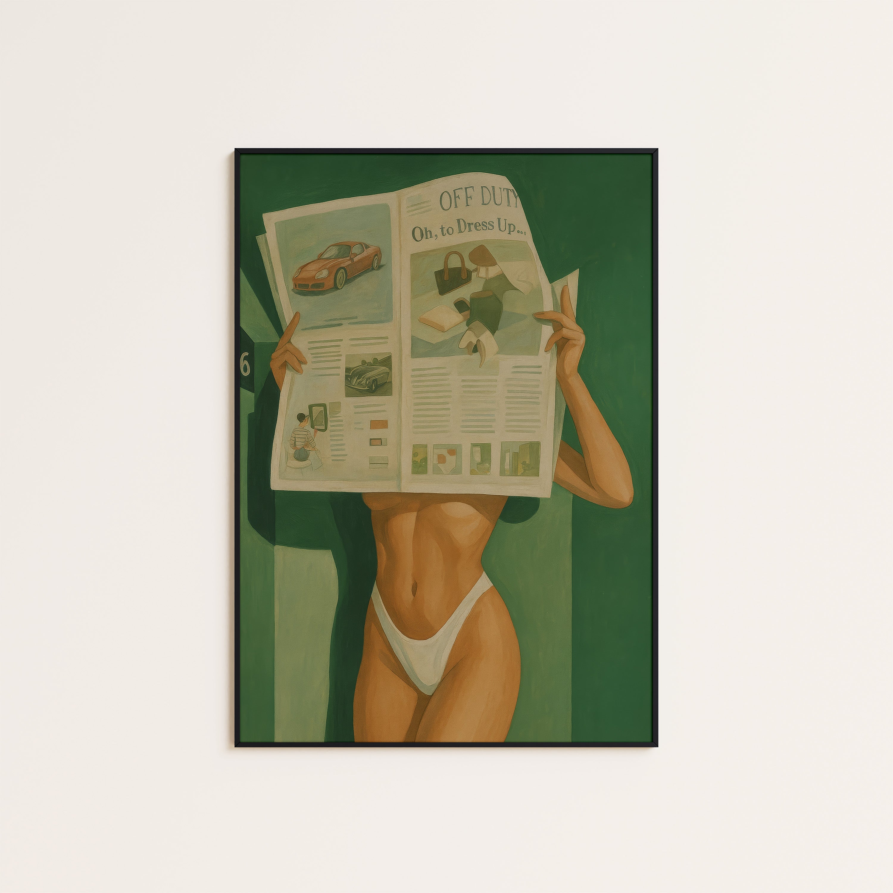 Sunday Papers — Cheeky Reading Print – unframed poster