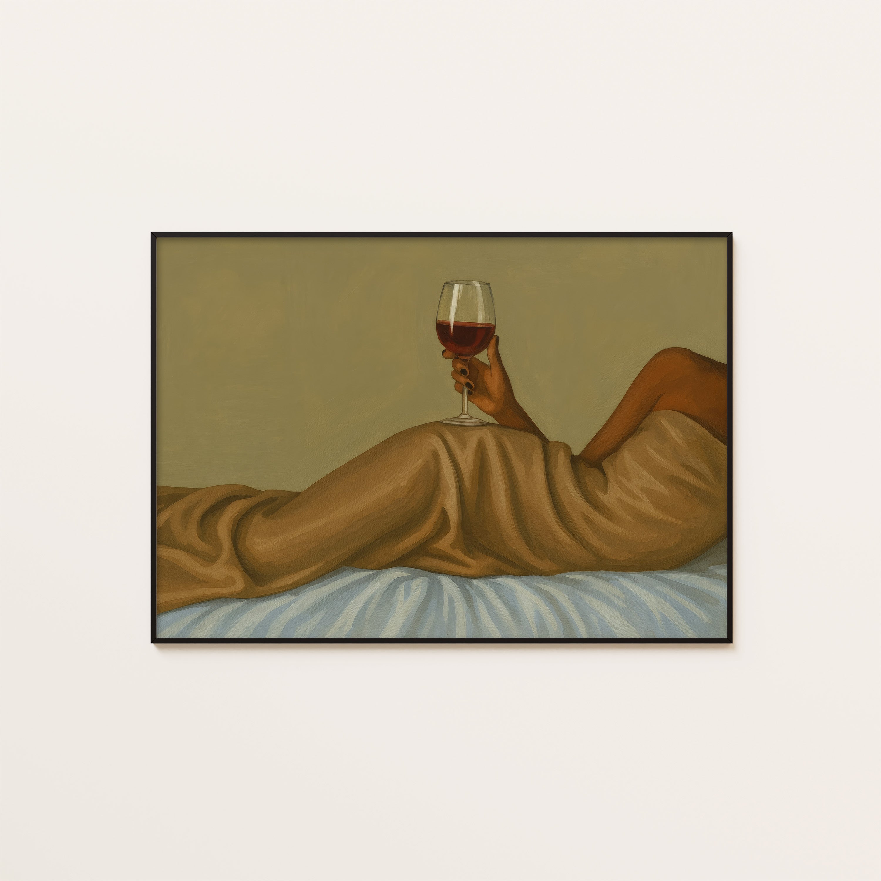 Sunday in Satin — Wine Lover Art Print – unframed poster
