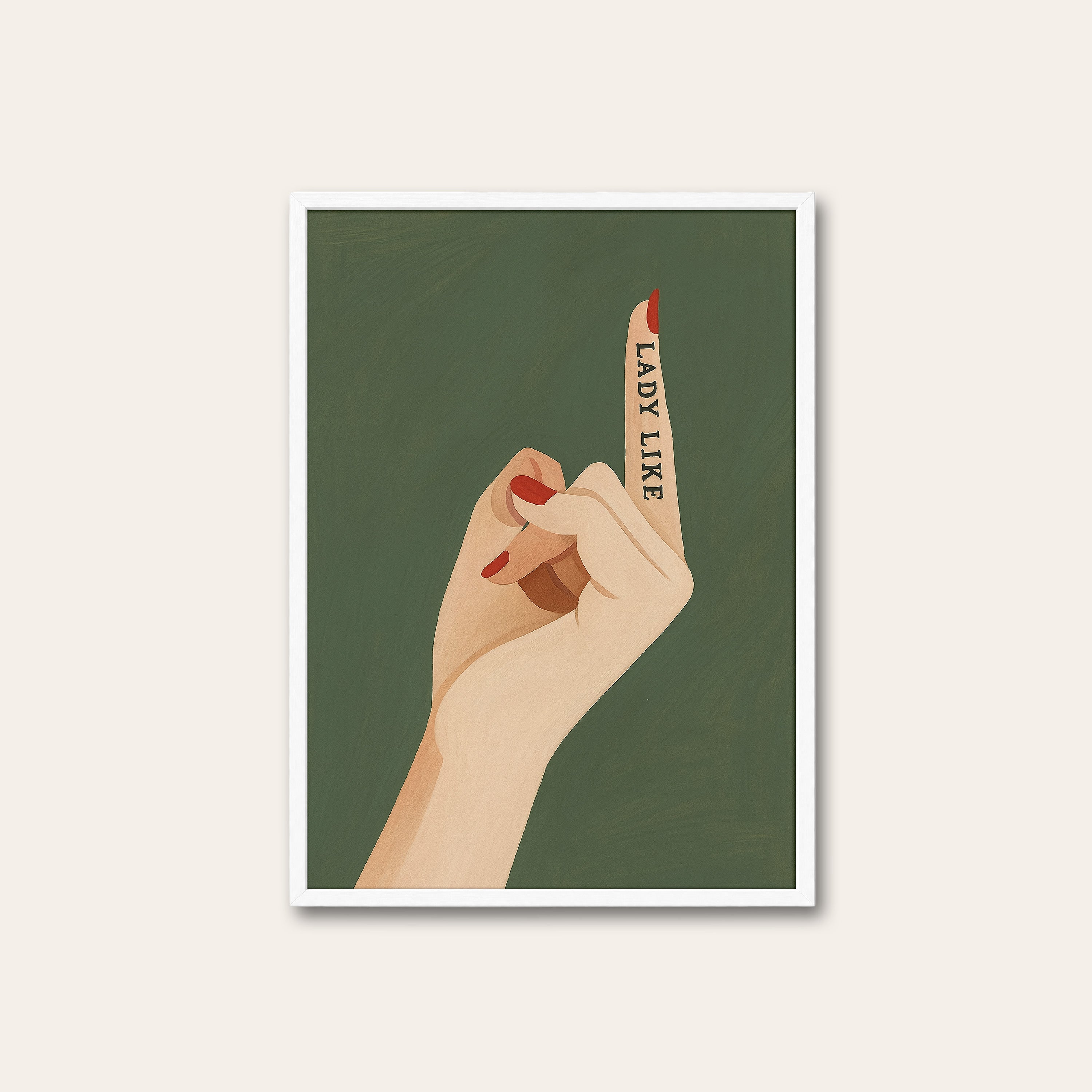 Lady Like — Manicure Print – white frame
