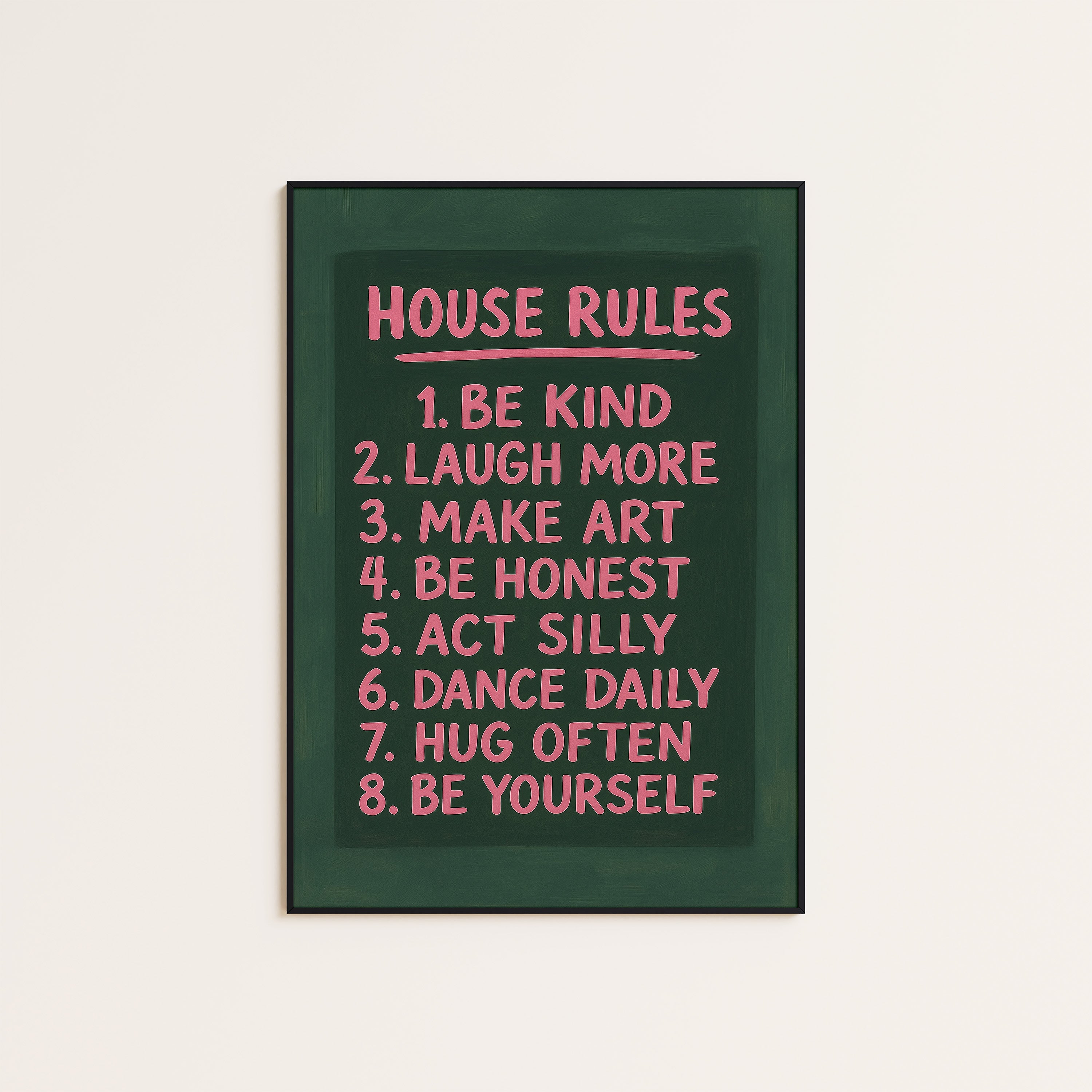 House Rules — Chalkboard Print – unframed poster