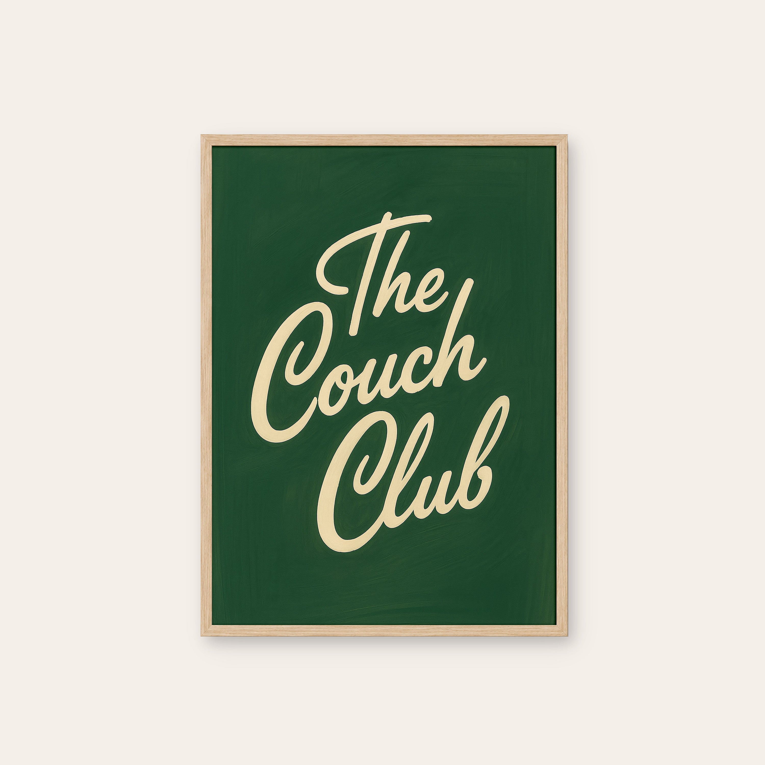 The Couch Club — Script Print – natural wood frame