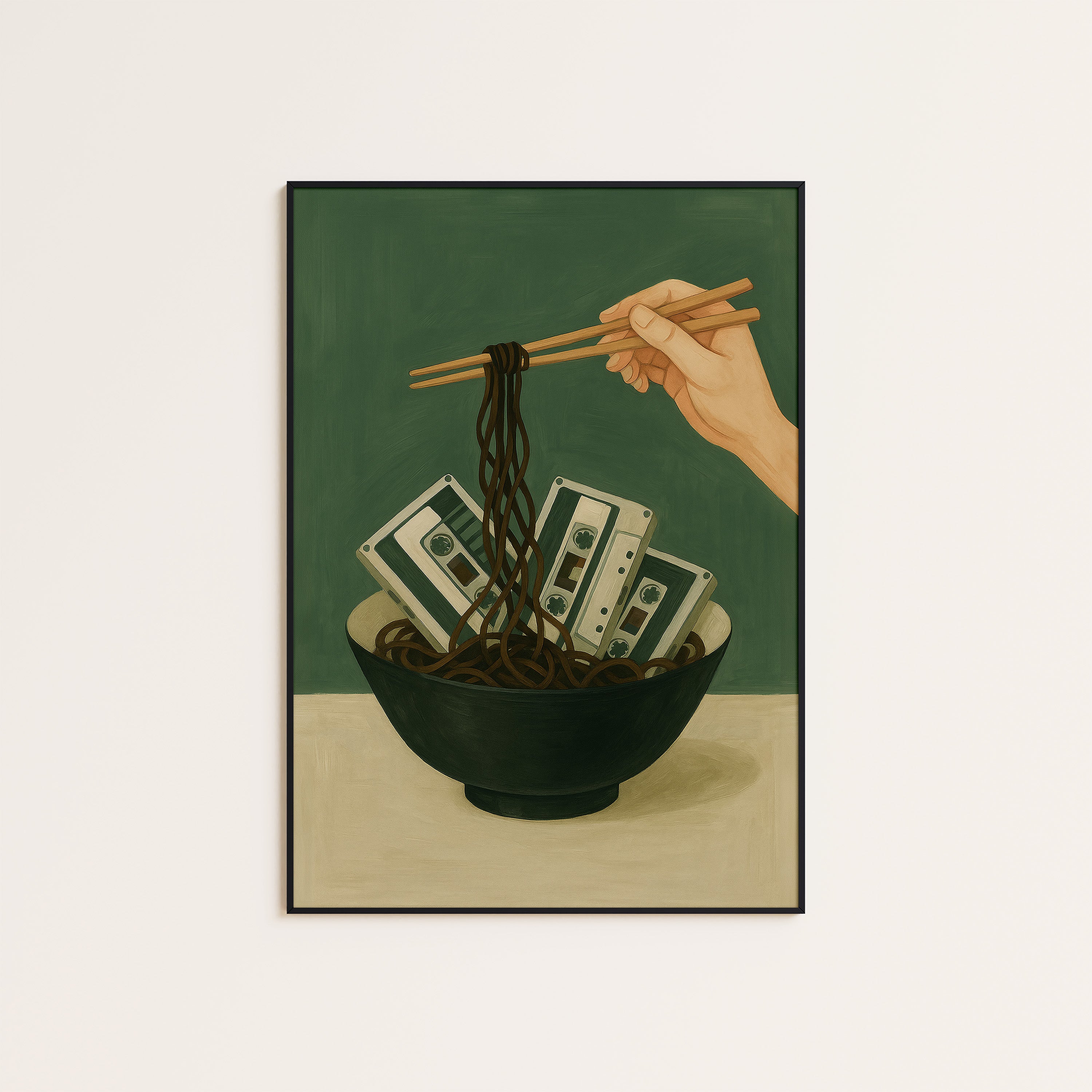 Tape Noodles — Surreal Ramen Print – unframed poster