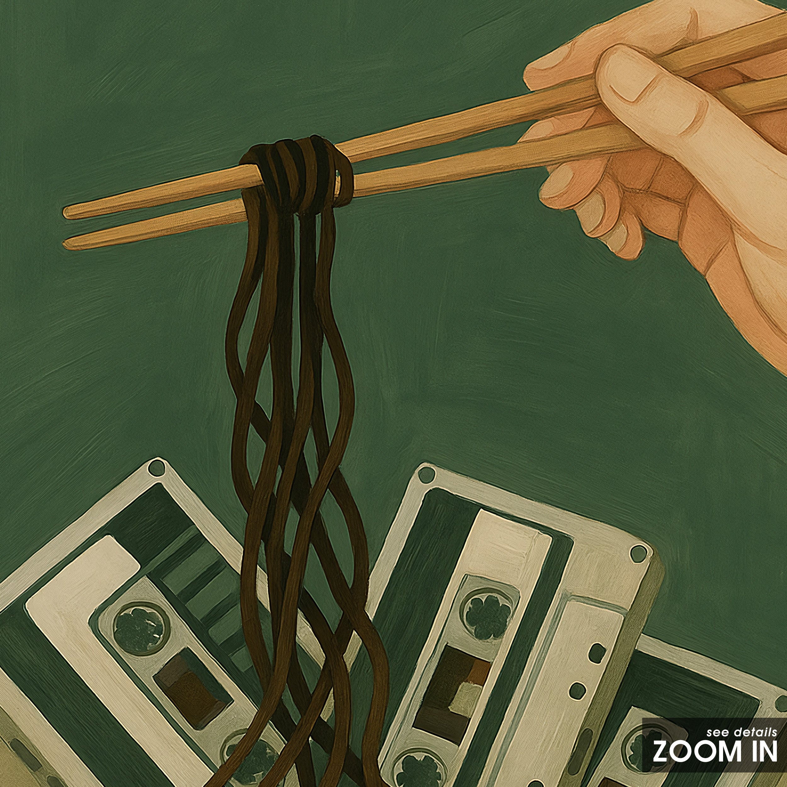 Tape Noodles — Surreal Ramen Print – in room setting