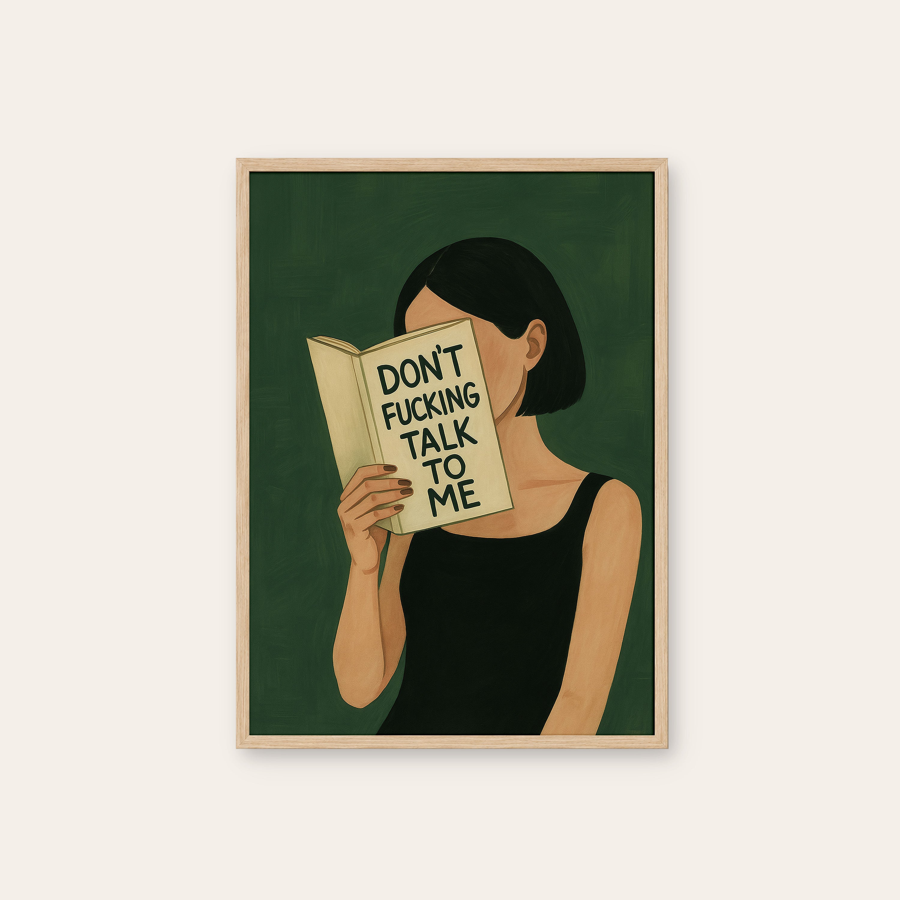 Do Not Disturb — Reading Print – natural wood frame