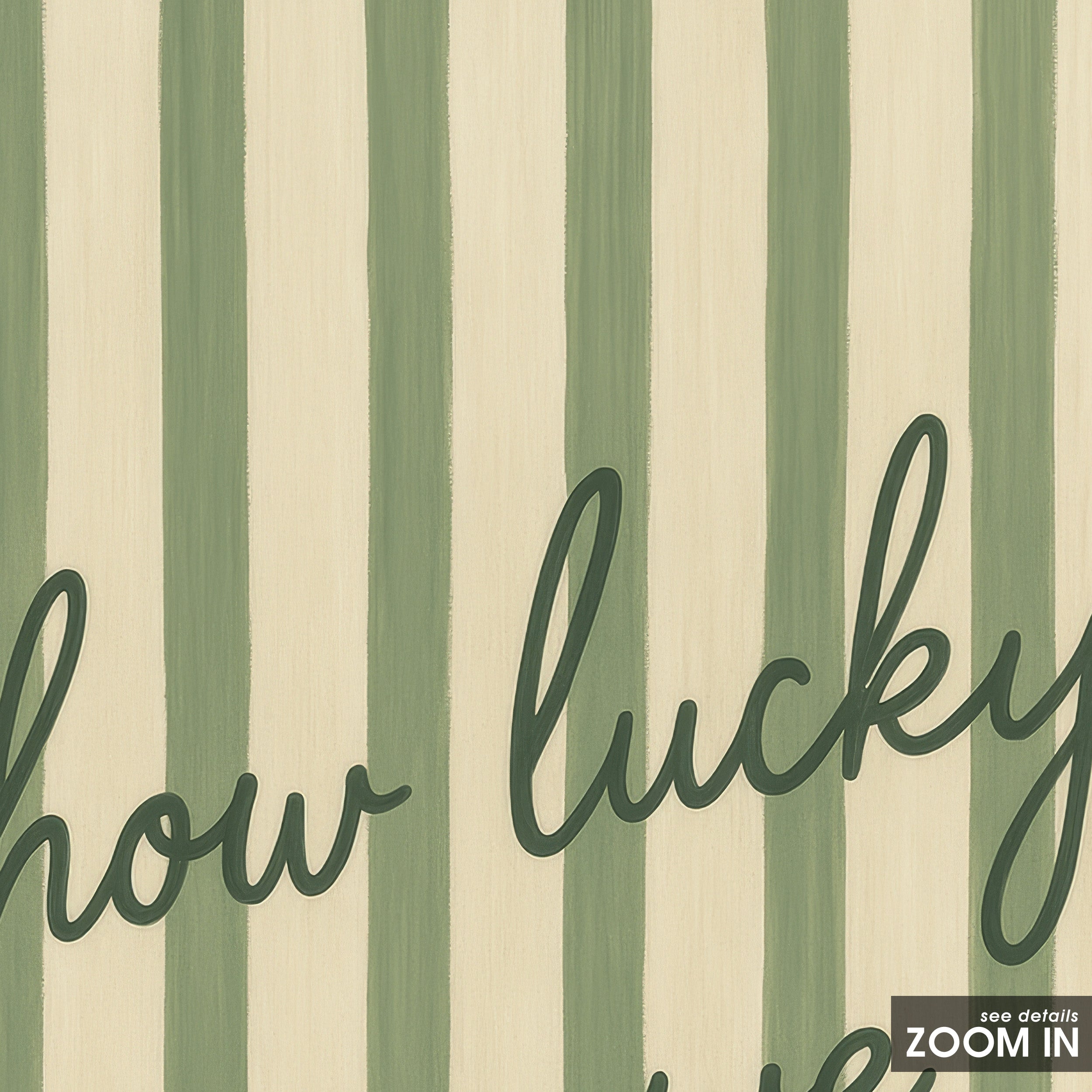 How Lucky Are We — Striped Quote Print – in room setting