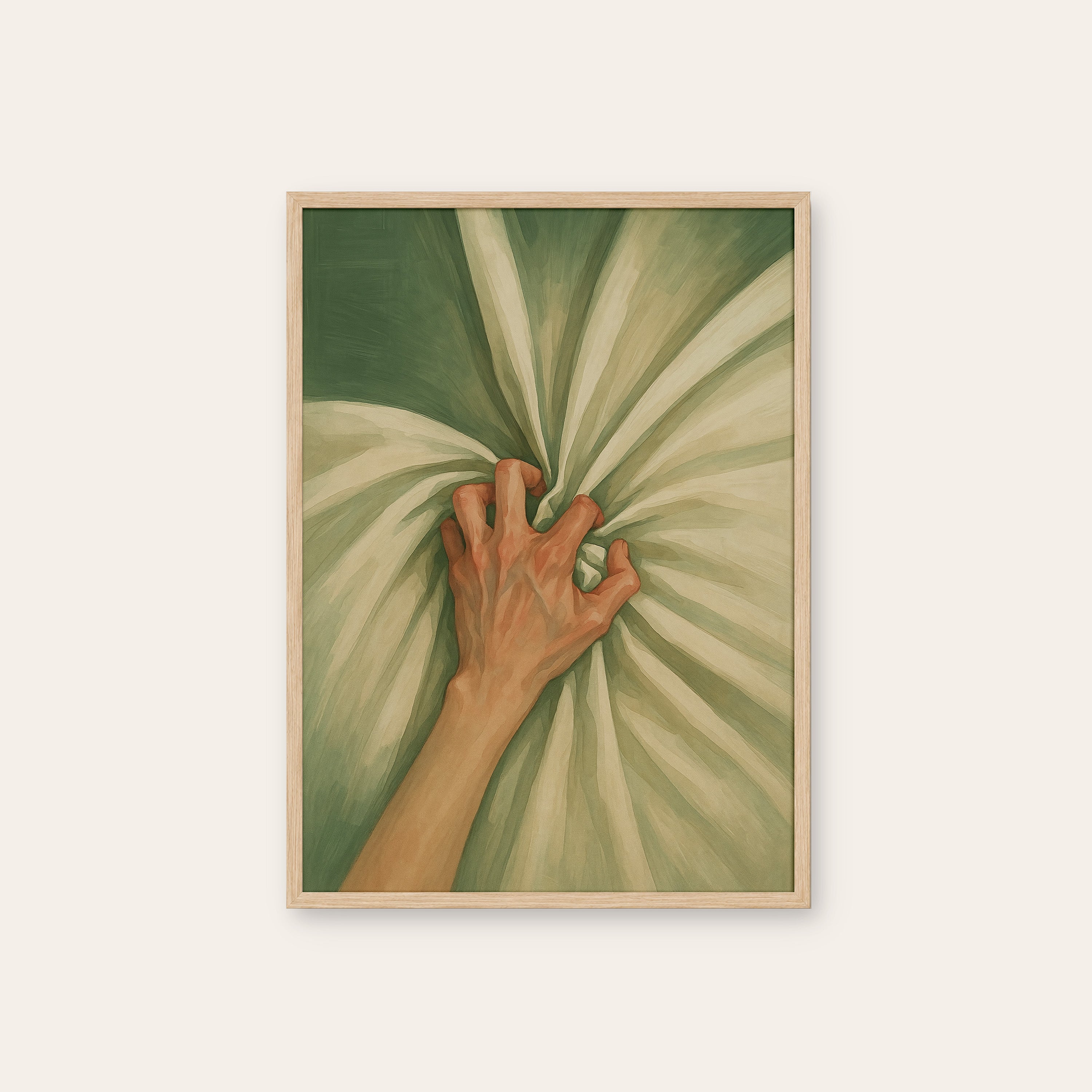 Grip the Sheets — Intimate Print – natural wood frame