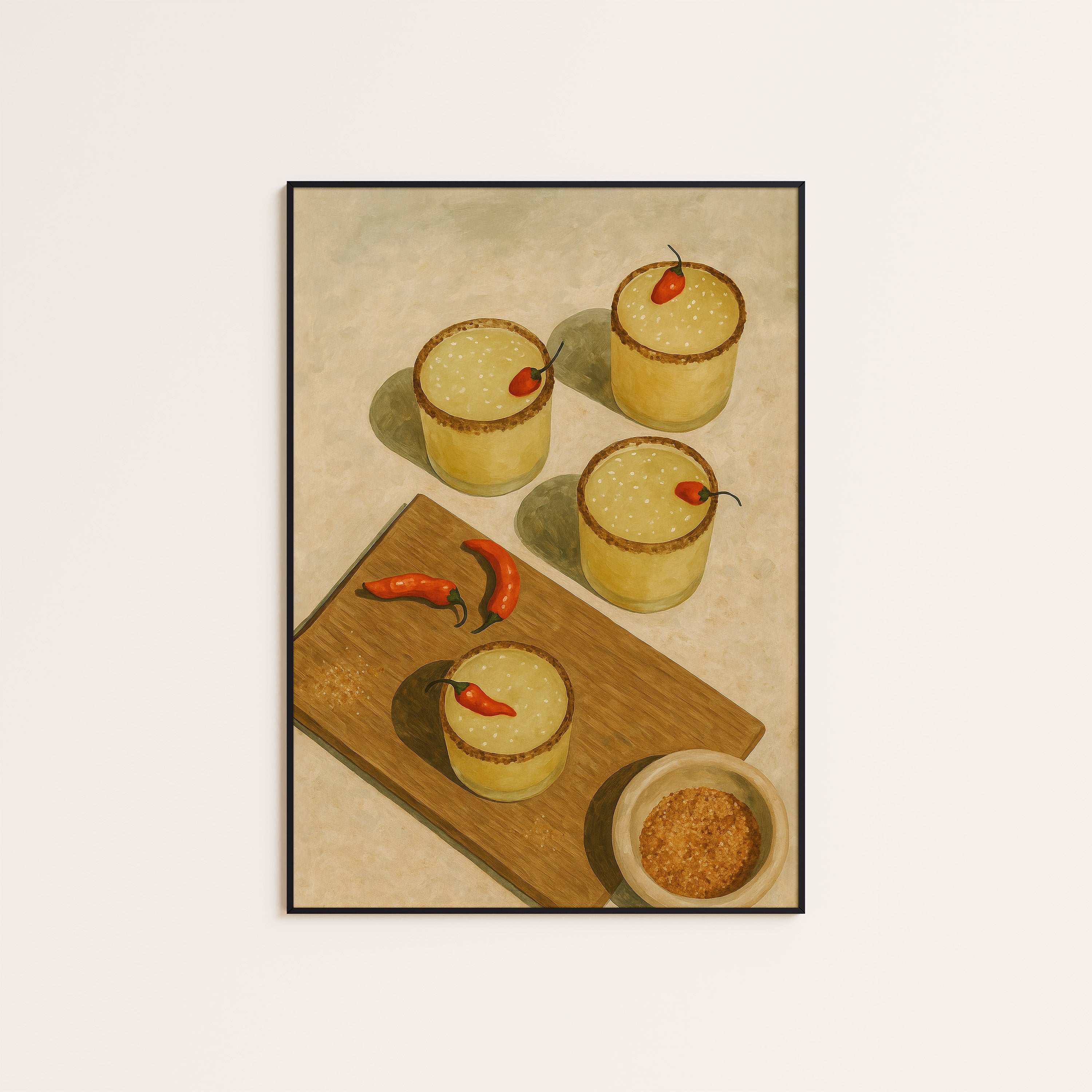 Golden Bites — Appetizer Still Life Print – unframed poster