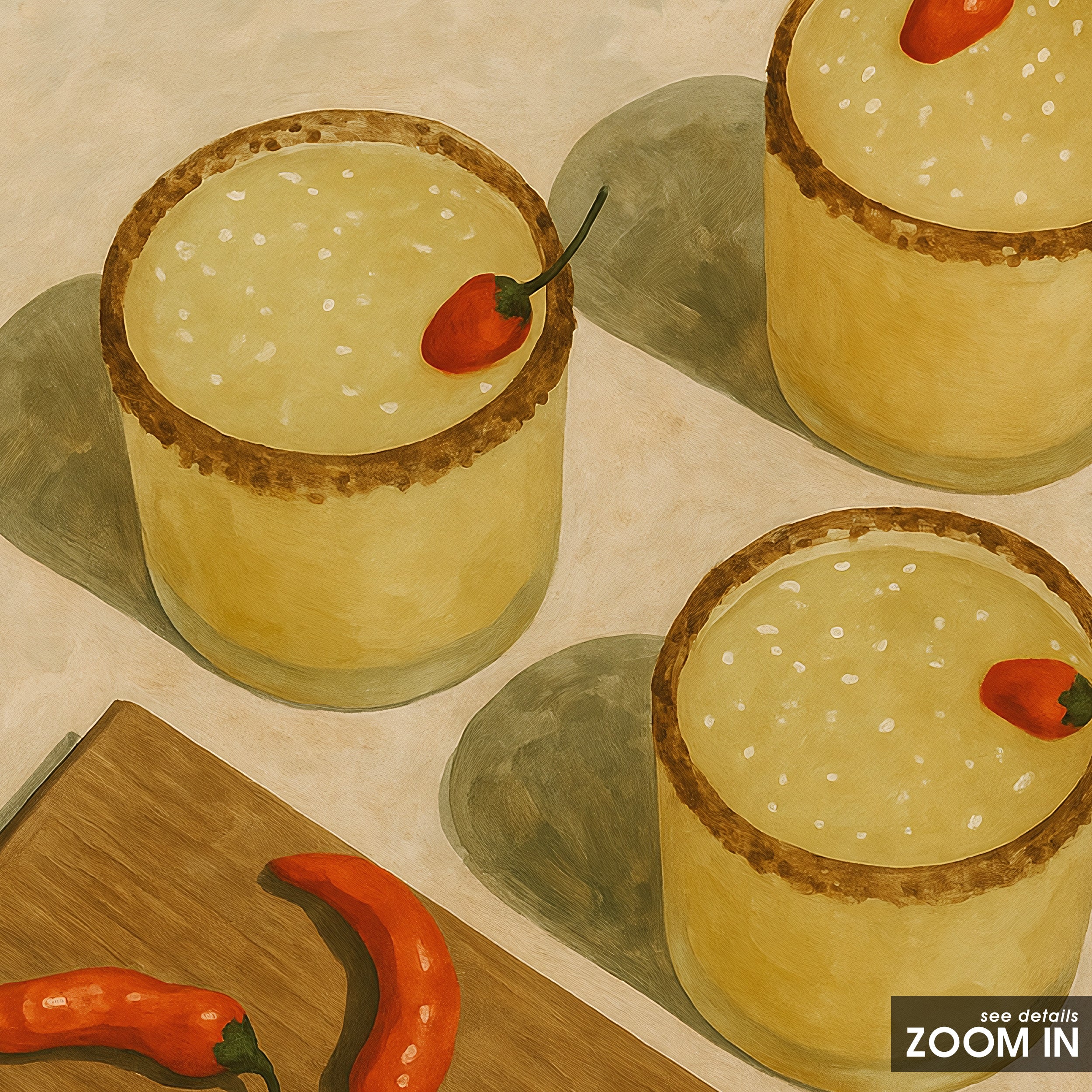 Golden Bites — Appetizer Still Life Print – in room setting
