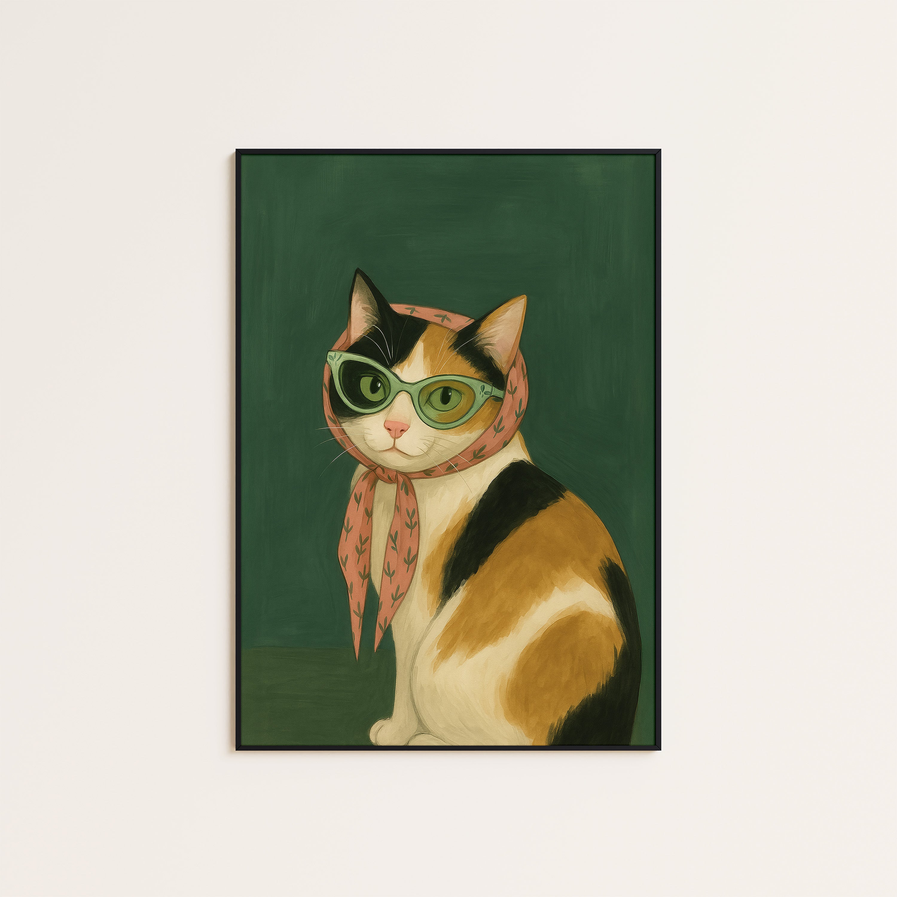Miss Calico — Scarf & Glasses Print – unframed poster