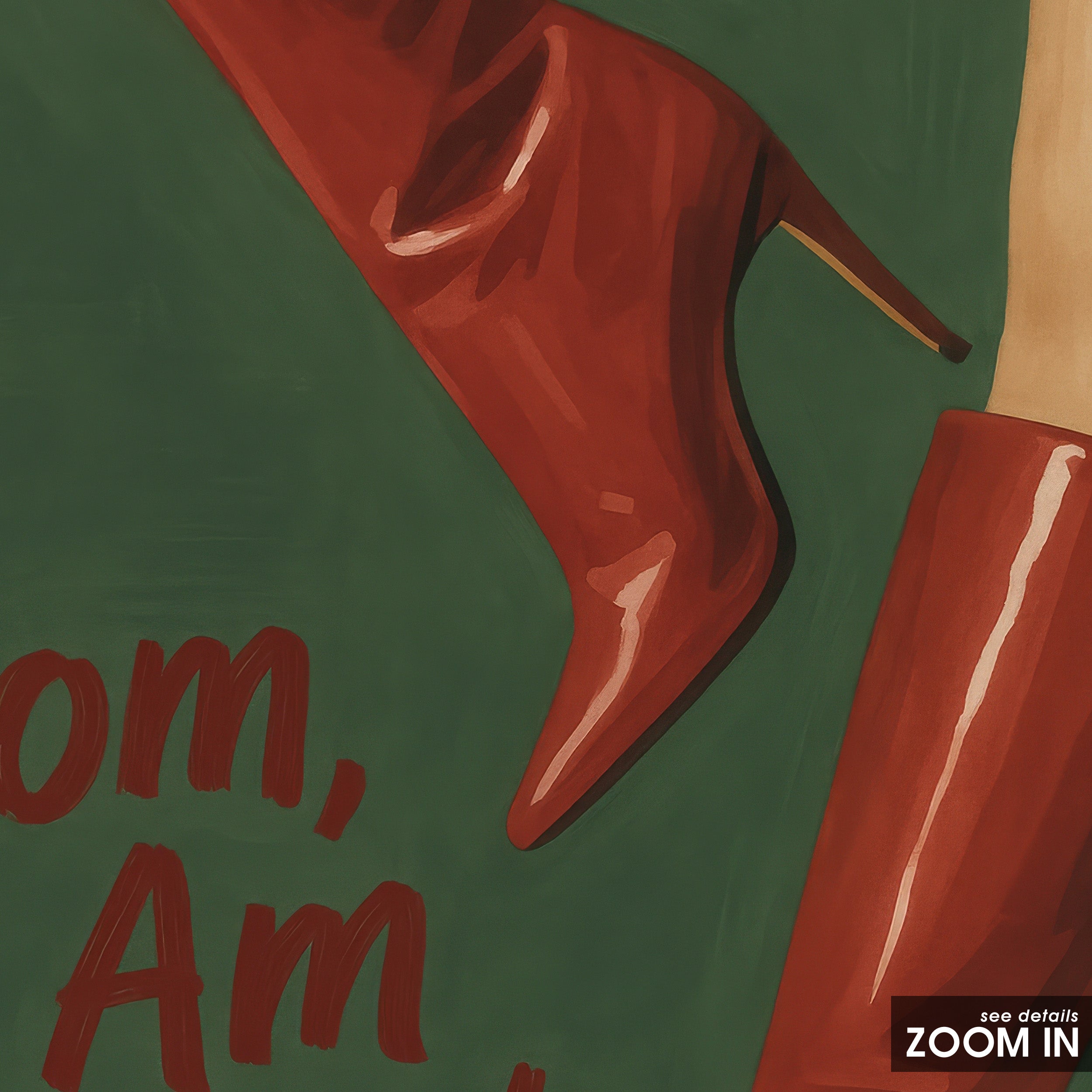 Rich Man Red Boots — Quote Print – in room setting