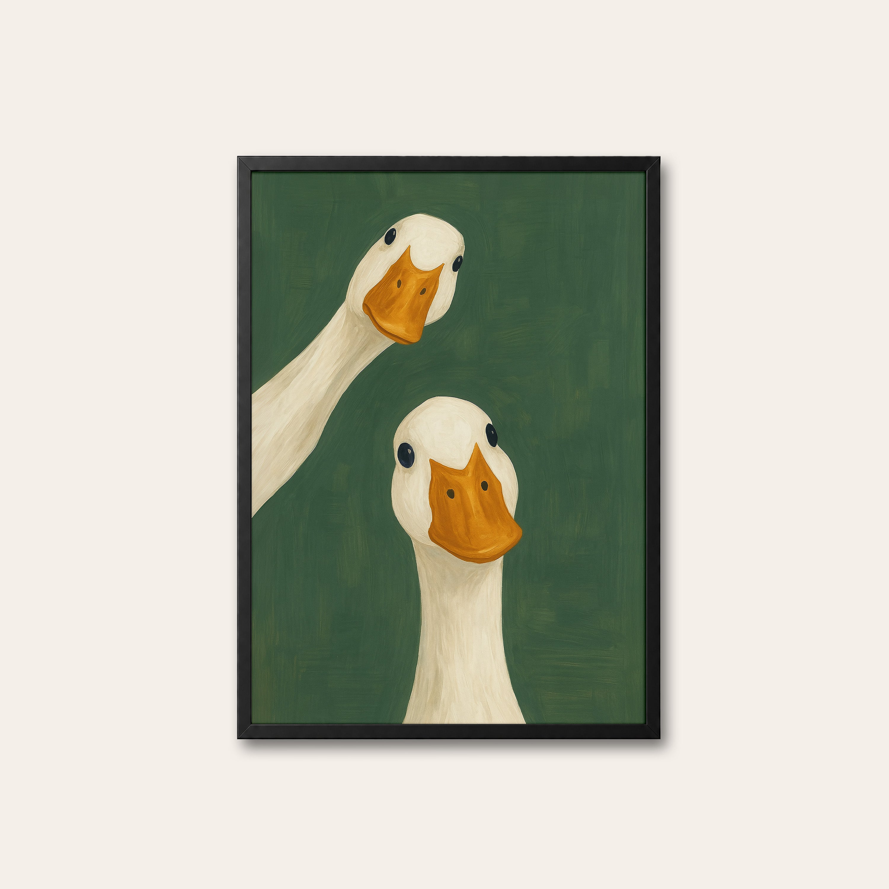 The Announcement — Goose Duo Print – black frame