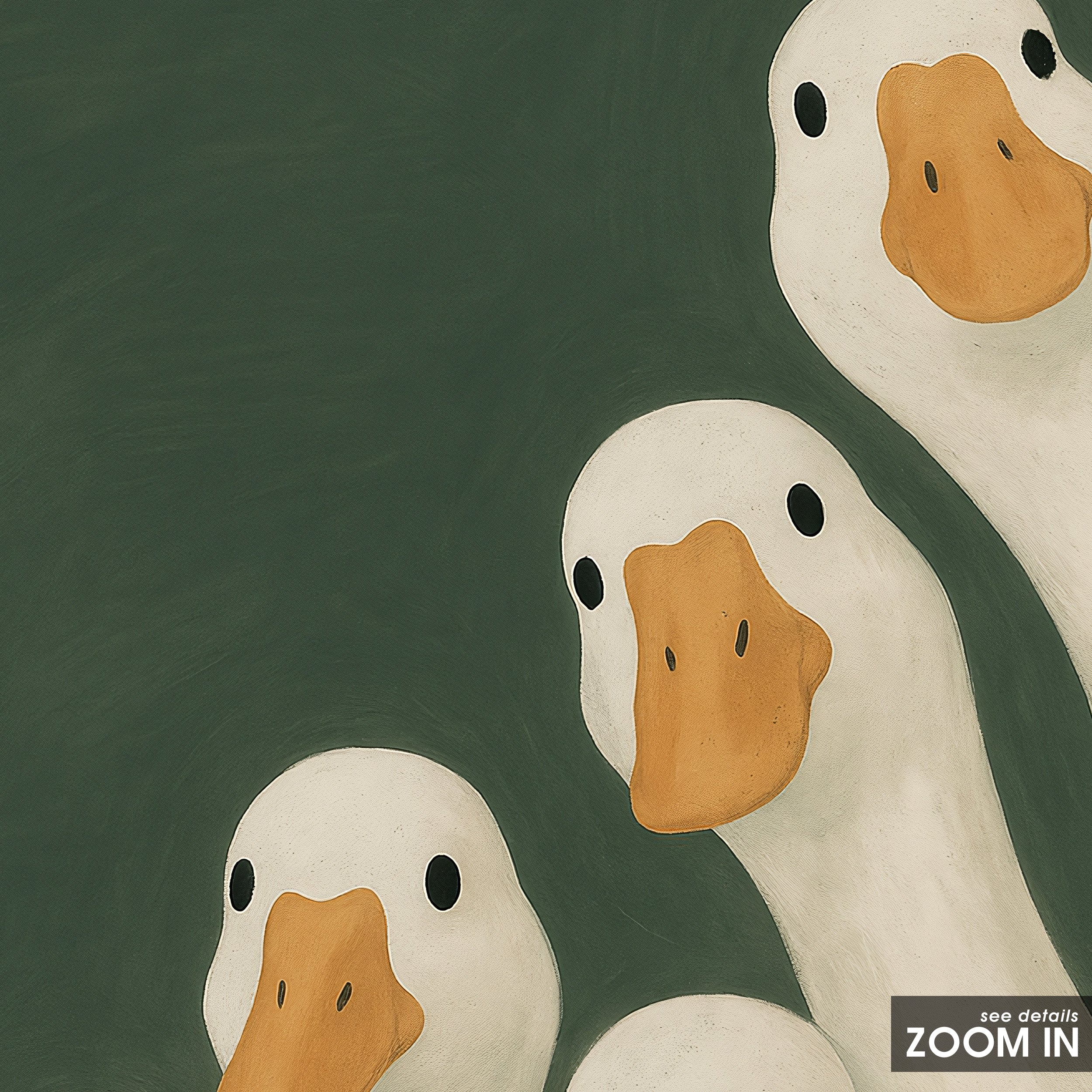 The Flock — Goose Family Print – in room setting