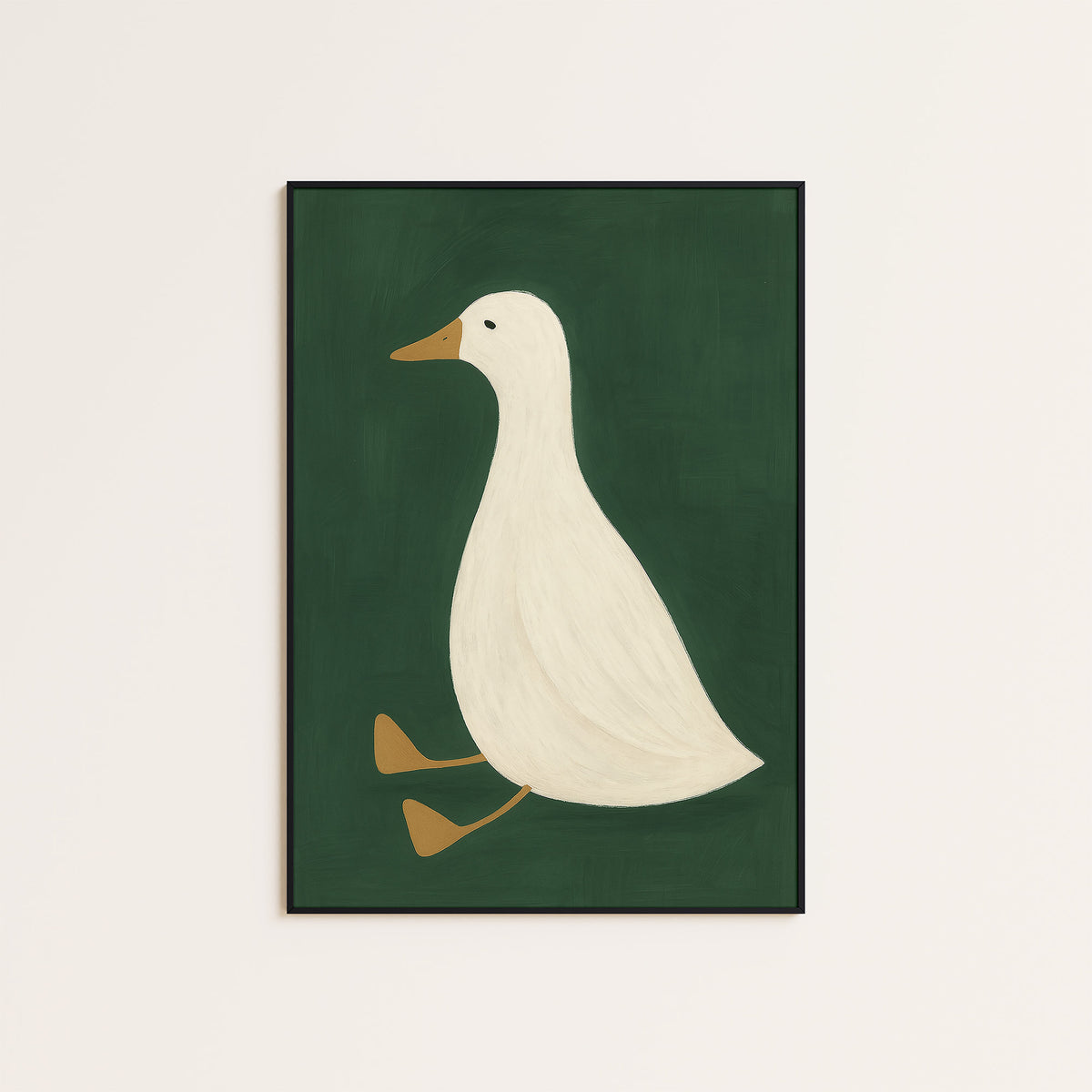Places to Waddle - Walking Goose Print - framed artwork overview