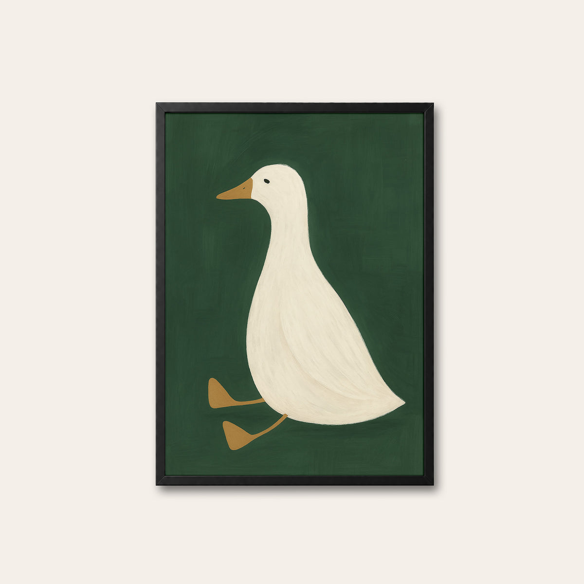 Places to Waddle - Walking Goose Print - black frame