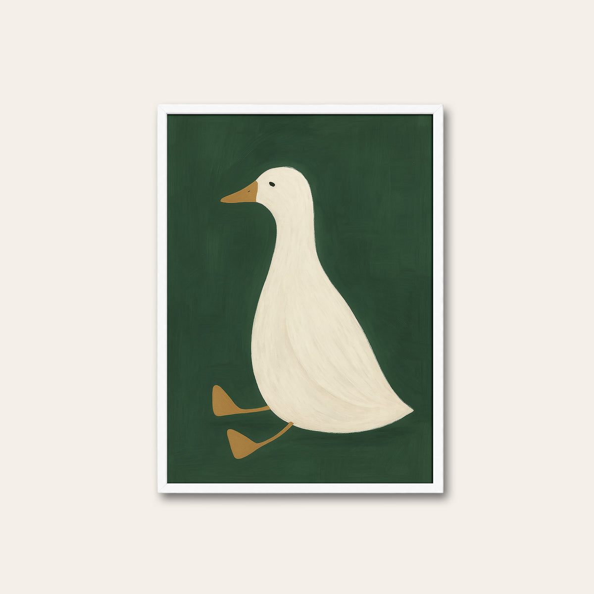 Places to Waddle - Walking Goose Print - white frame