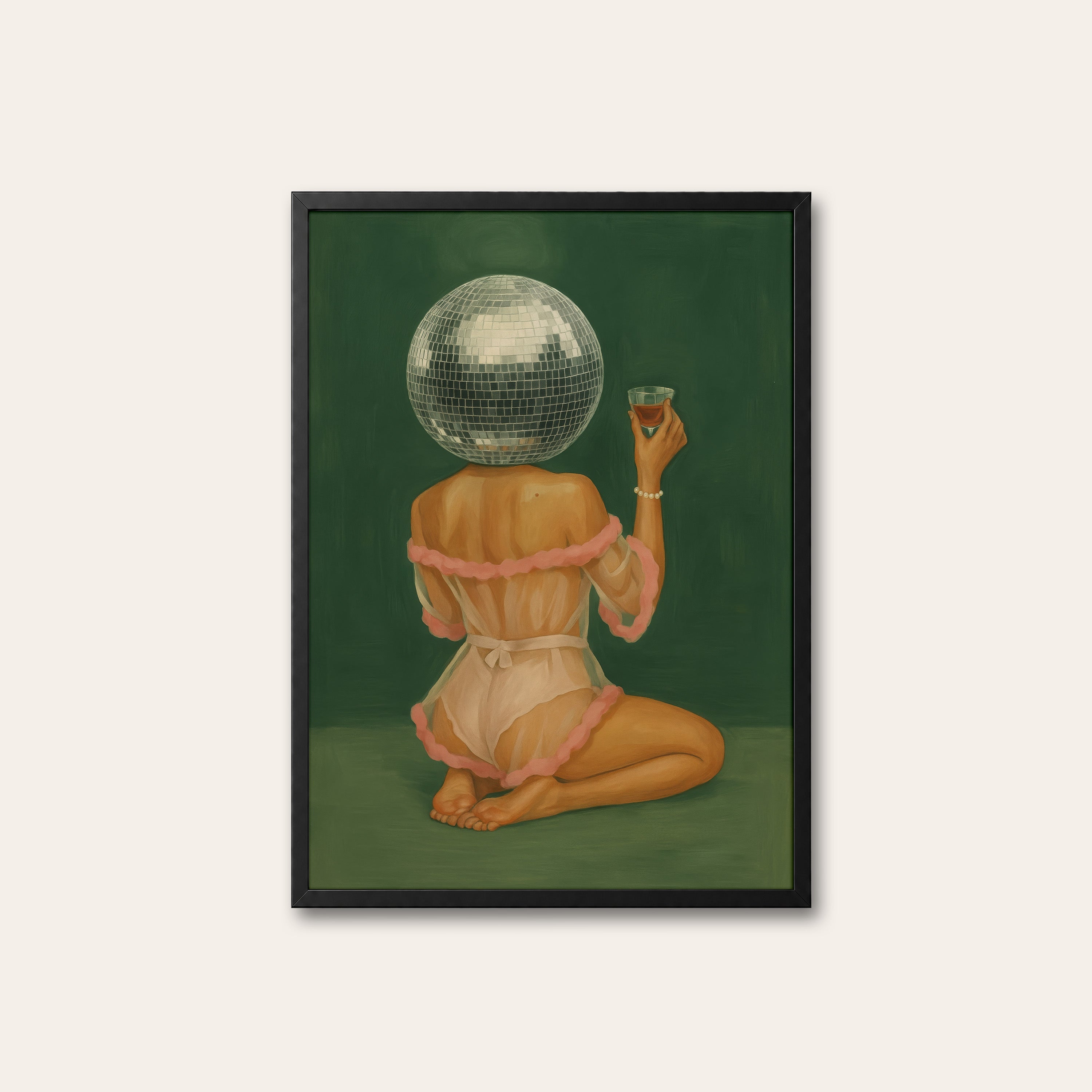 Disco Darling — Party Girl Art Print – black frame