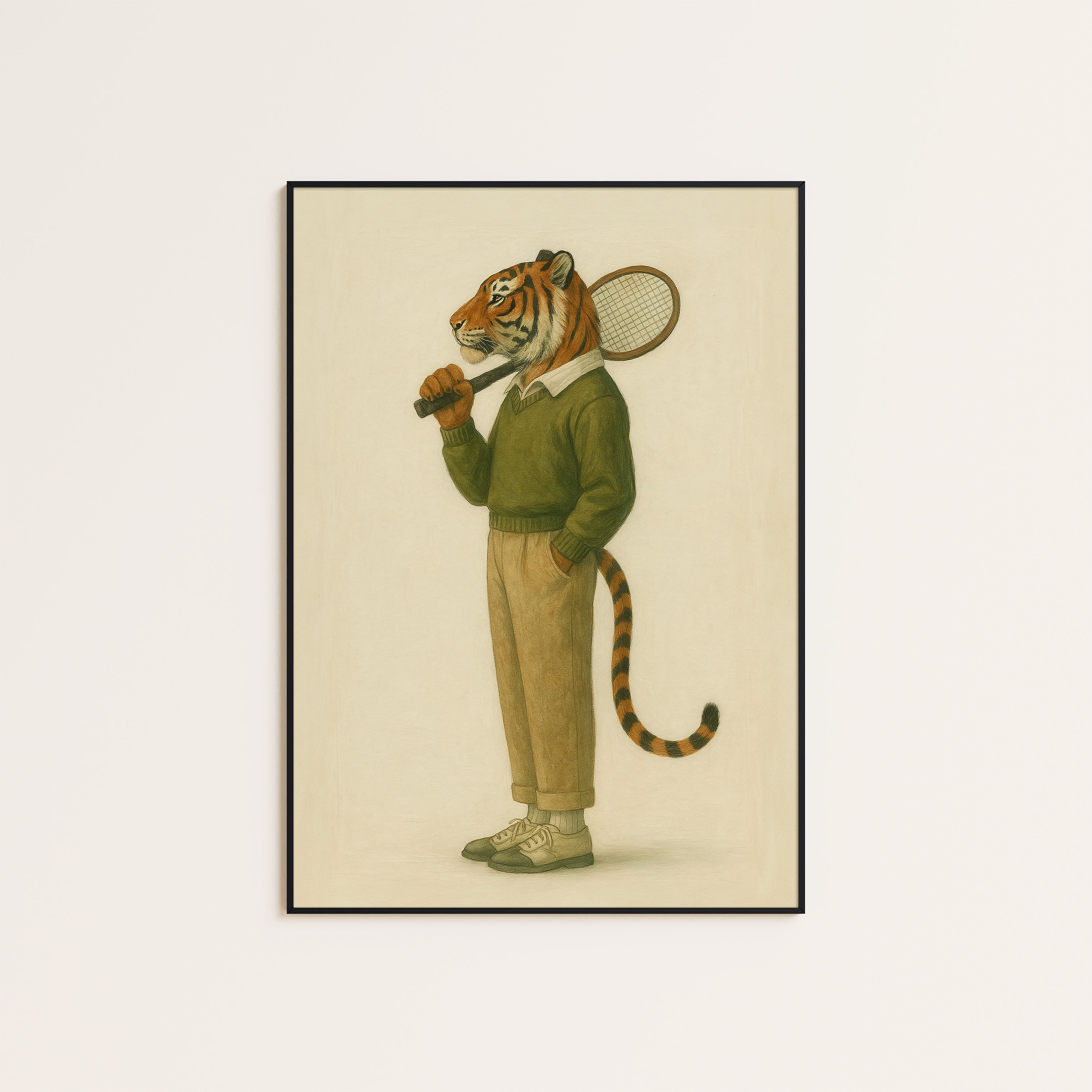 Club Champion — Tennis Tiger Print – unframed poster