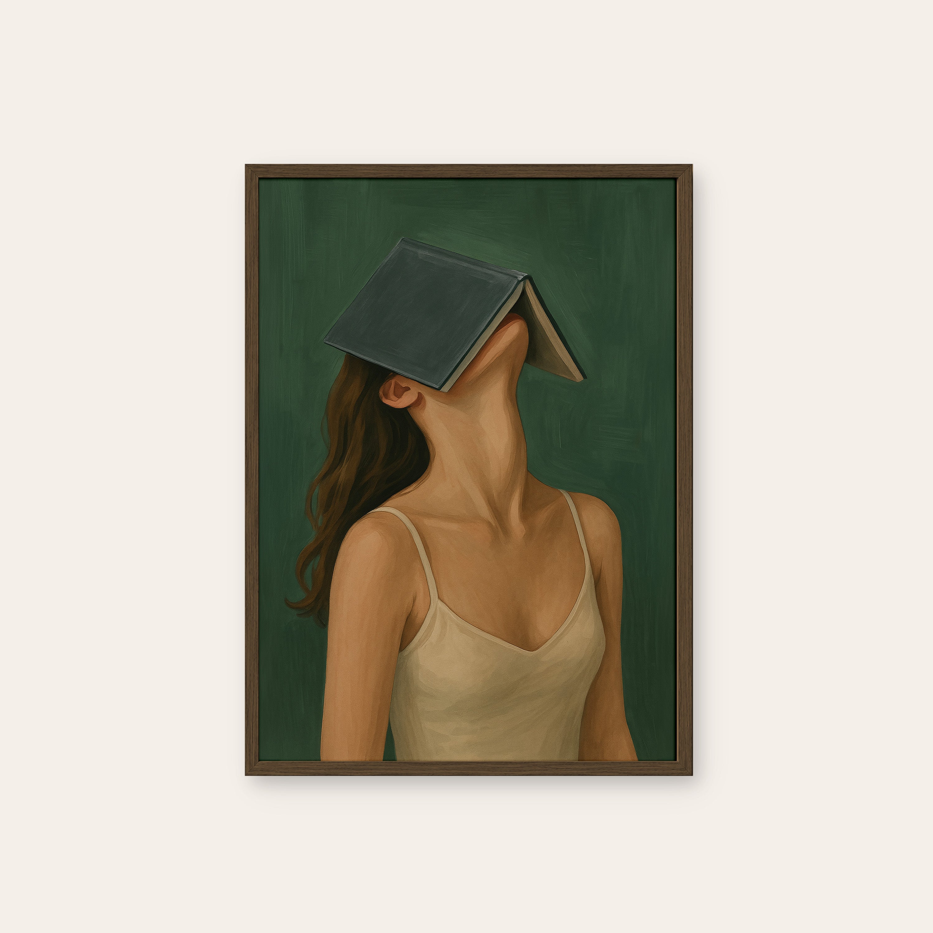 Well Read — Book Roof Print – dark wood frame