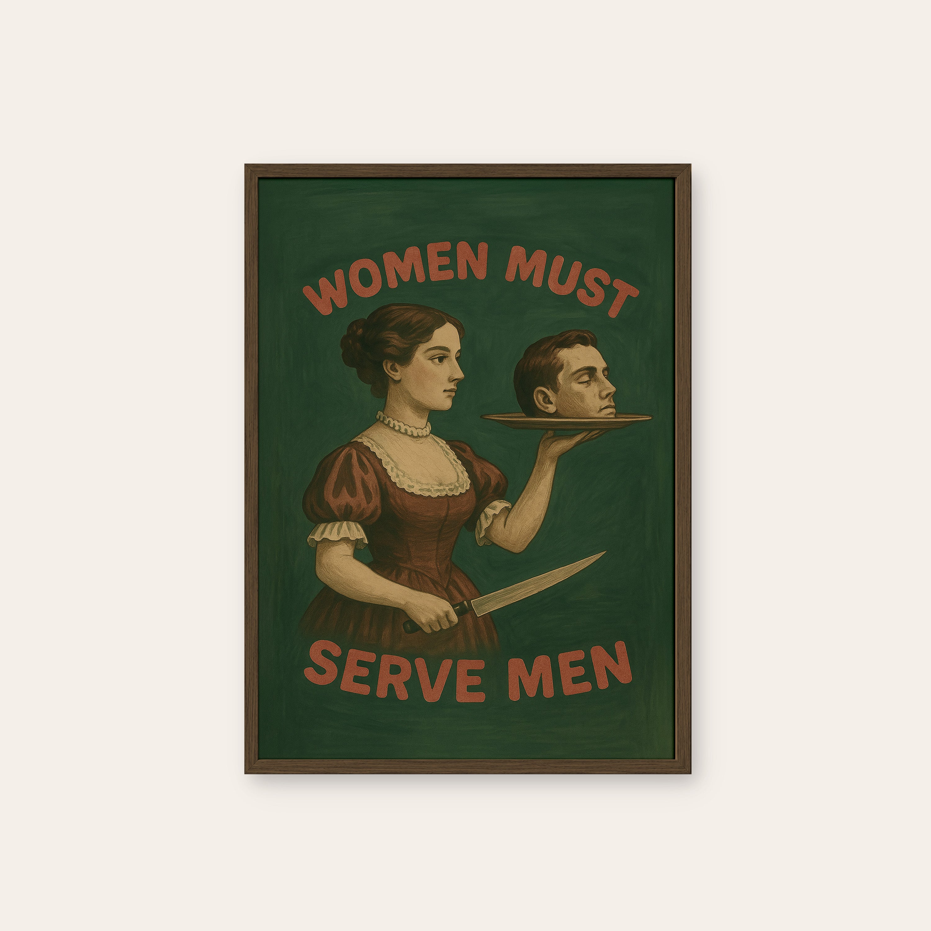 Served Cold — Victorian Satire Print – dark wood frame