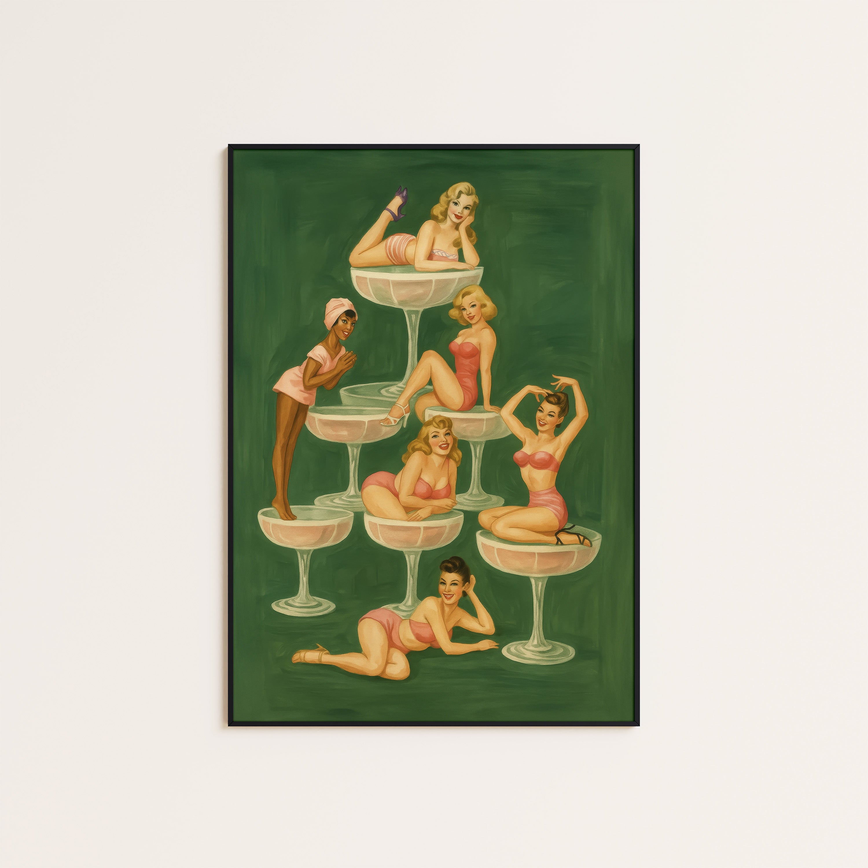Champagne Coupe Club — Pin-Up Print – unframed poster