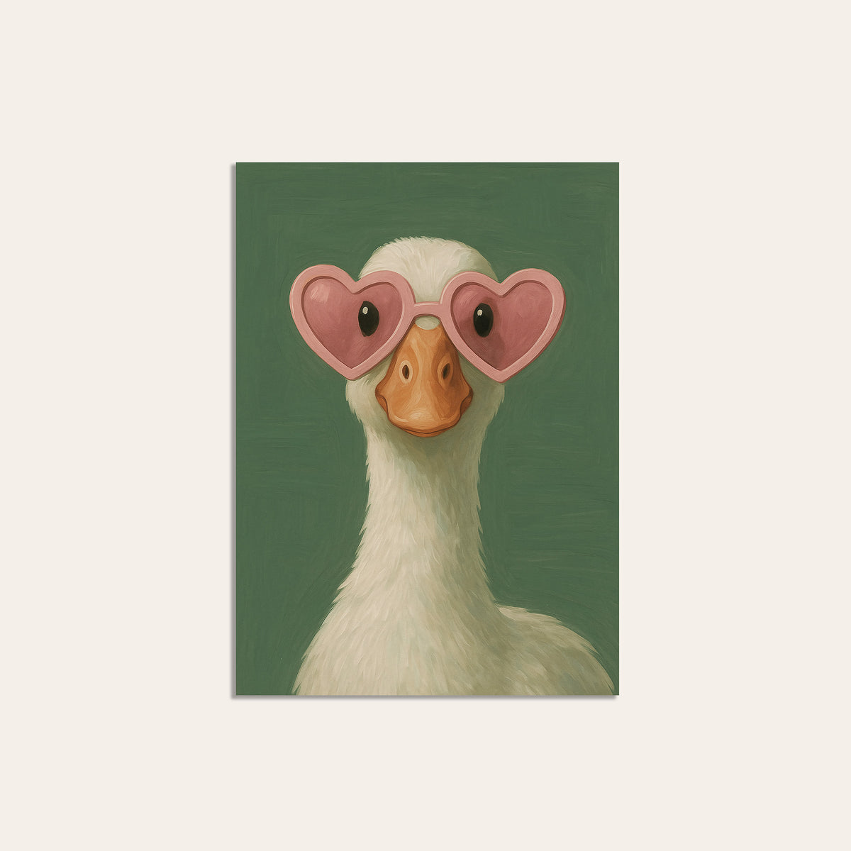 Heart Eyes - Goose Portrait Print - unframed print