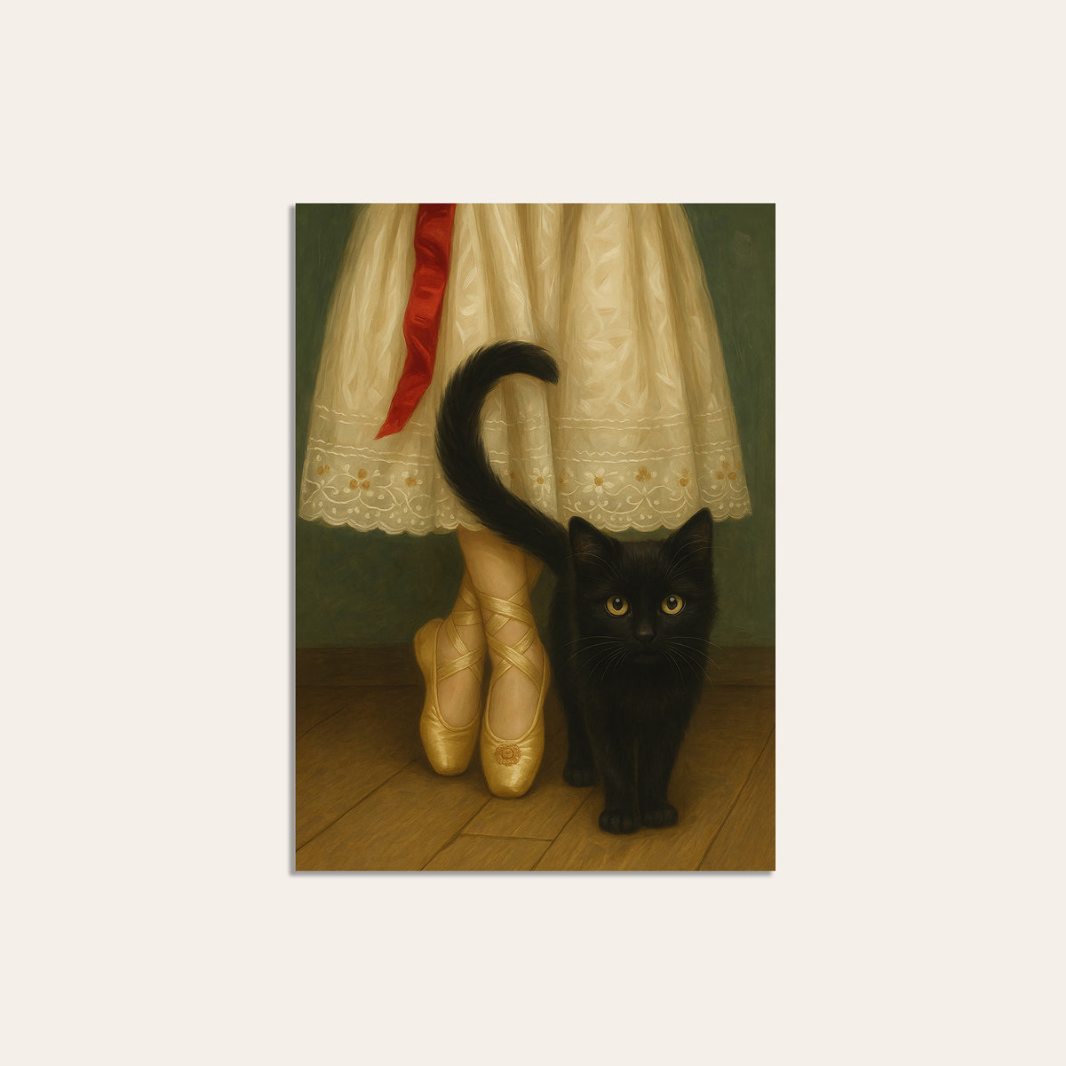 Backstage Companion - Ballet Cat Print - unframed print