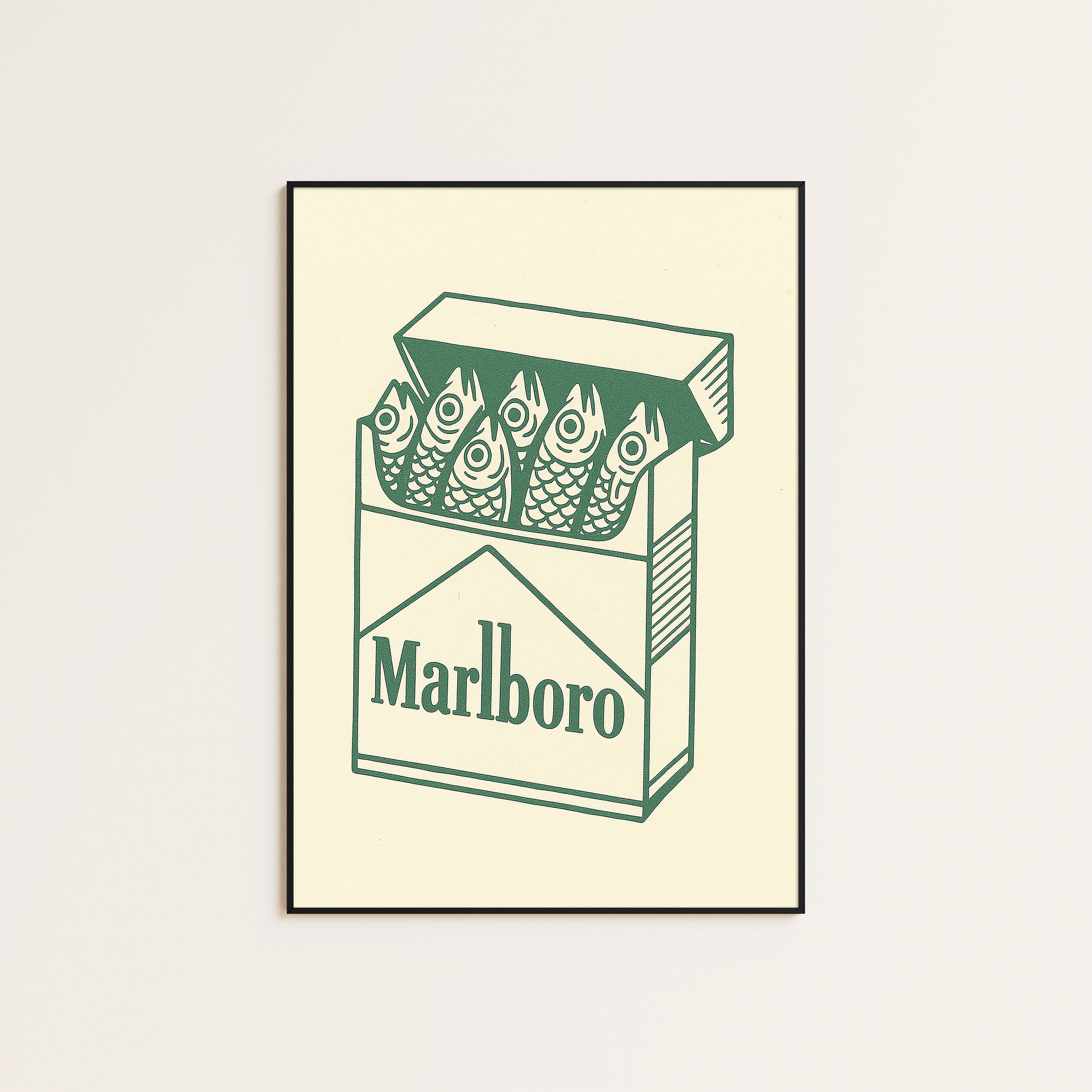 Pack of Sardines — Retro Parody Print – unframed poster