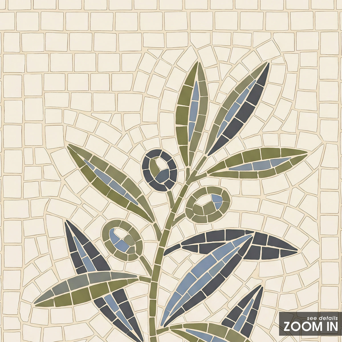Olive Branch - Mosaic Style Print - artwork detail