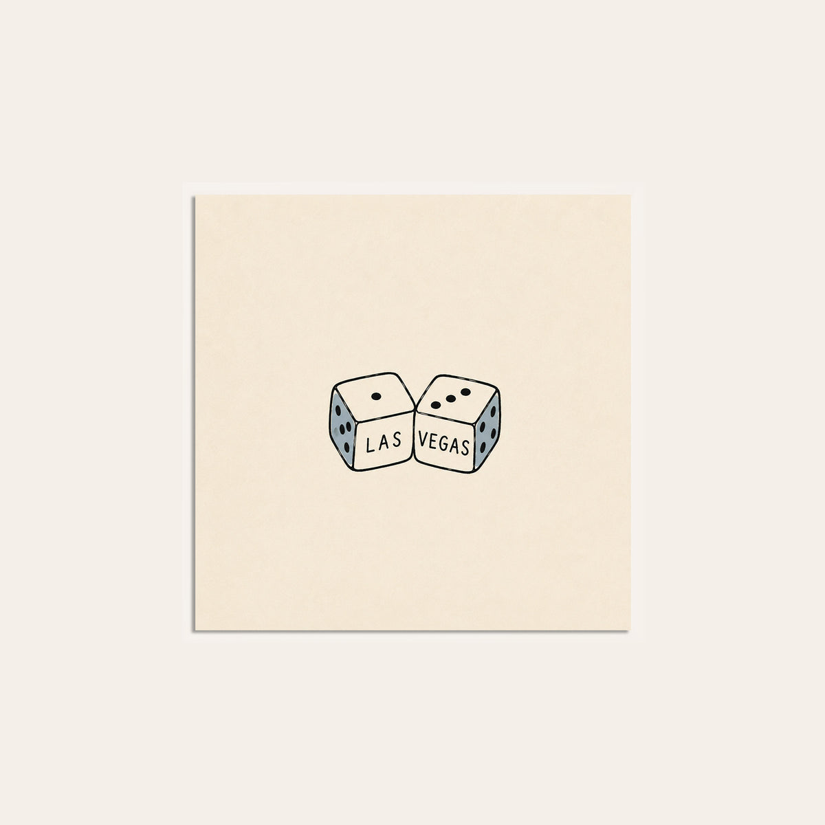 Las Vegas Dice square art print — unframed print