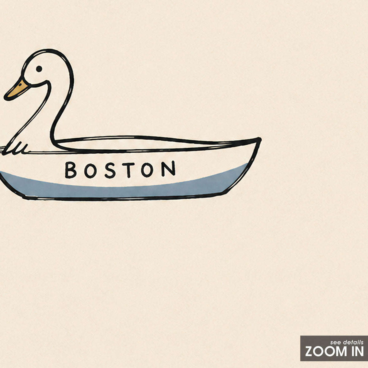 Boston Swan Boat square art print — artwork detail