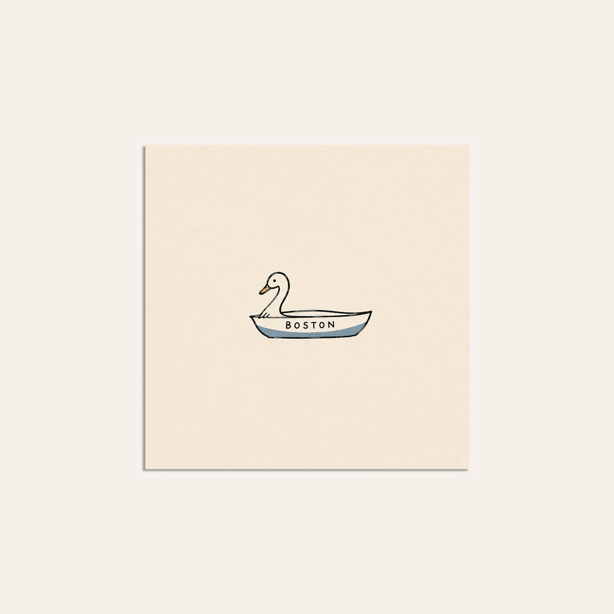 Boston Swan Boat square art print — unframed print