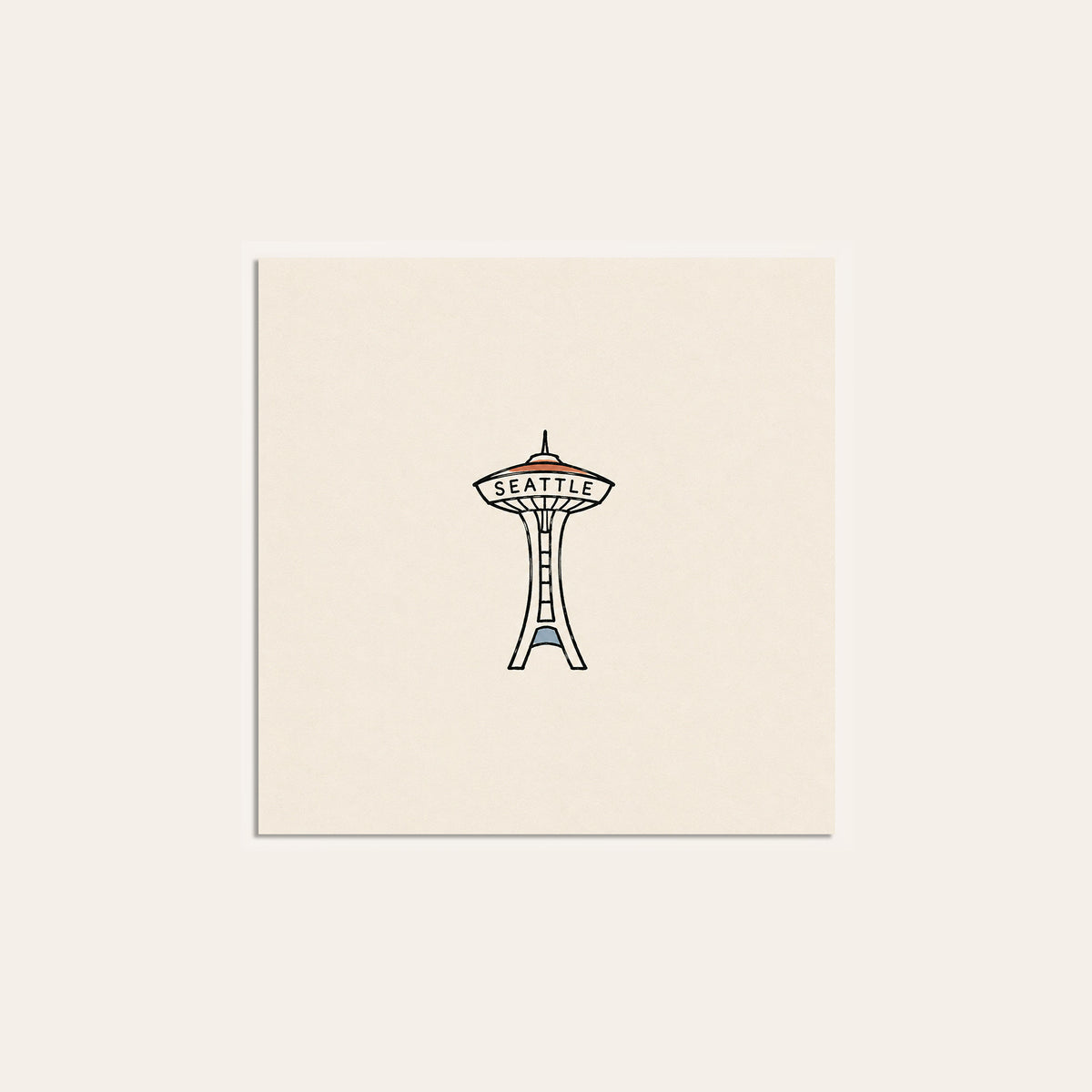 Seattle Space Needle square art print — unframed print
