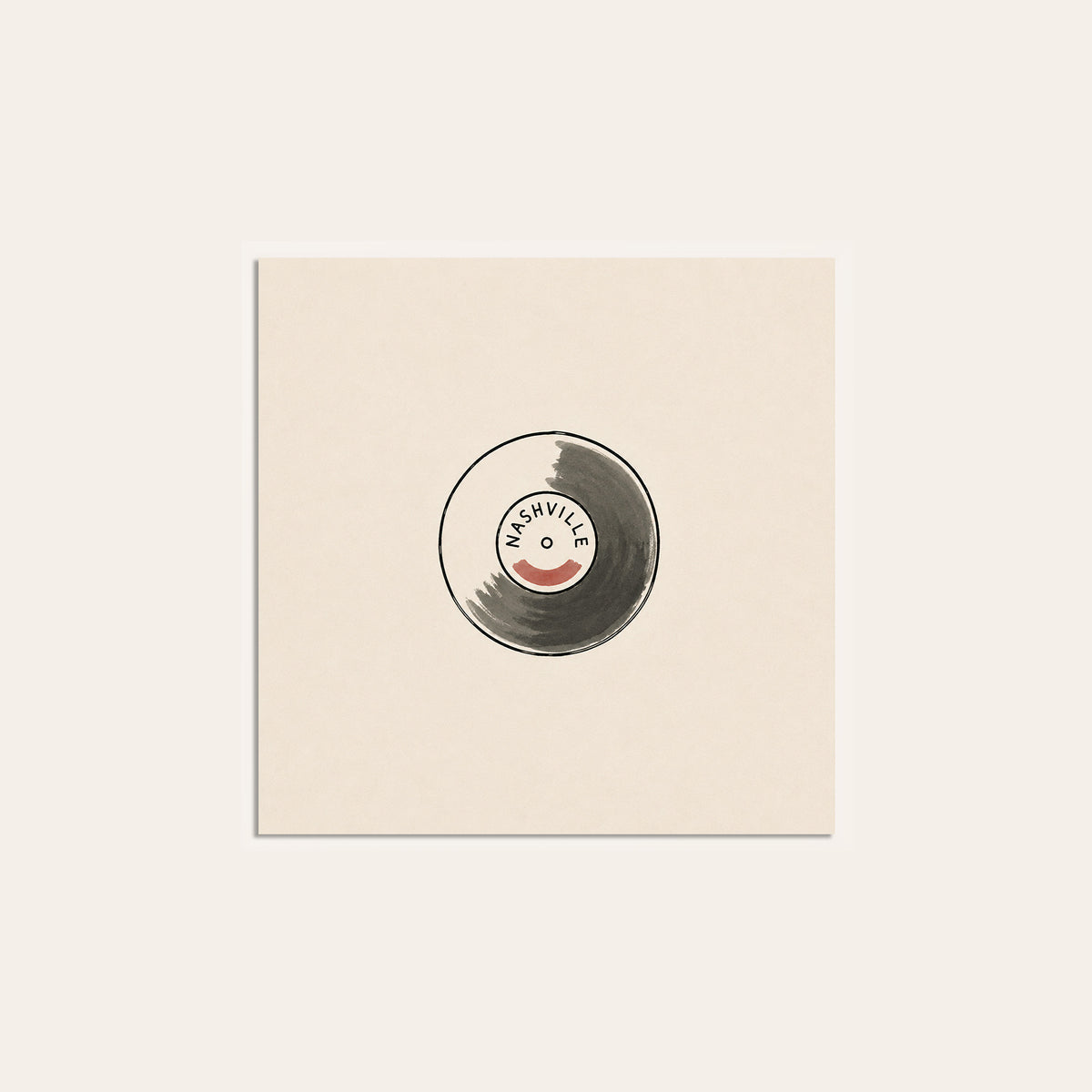 Nashville Vinyl Record square art print — unframed print