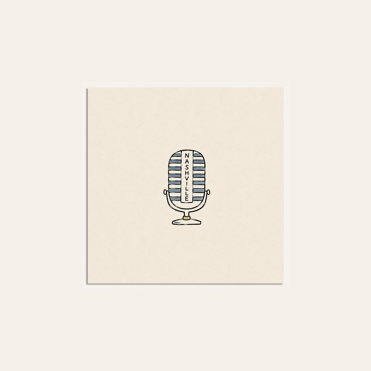 Nashville Vintage Microphone square art print — unframed print