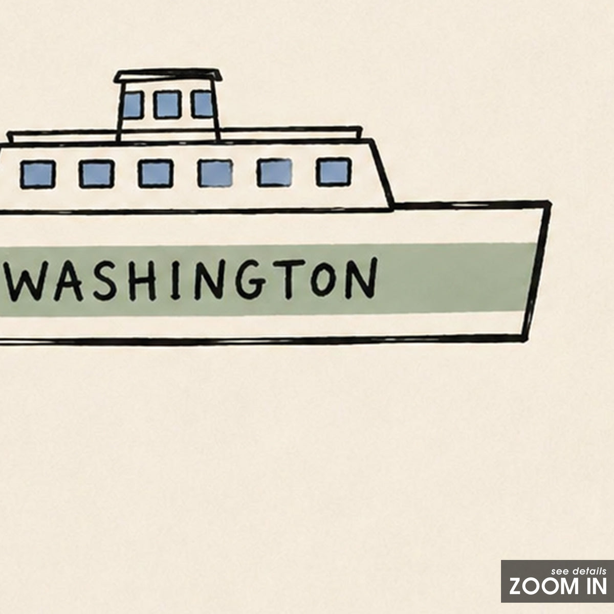 Washington Ferry square art print — artwork detail