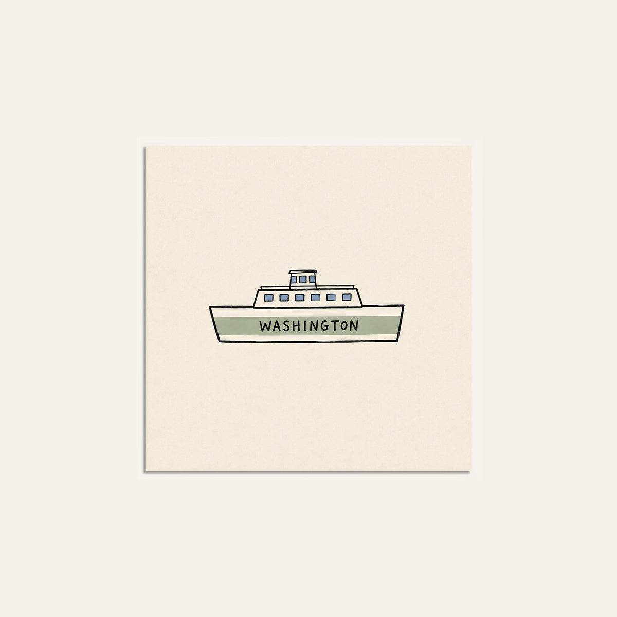 Washington Ferry square art print — unframed print