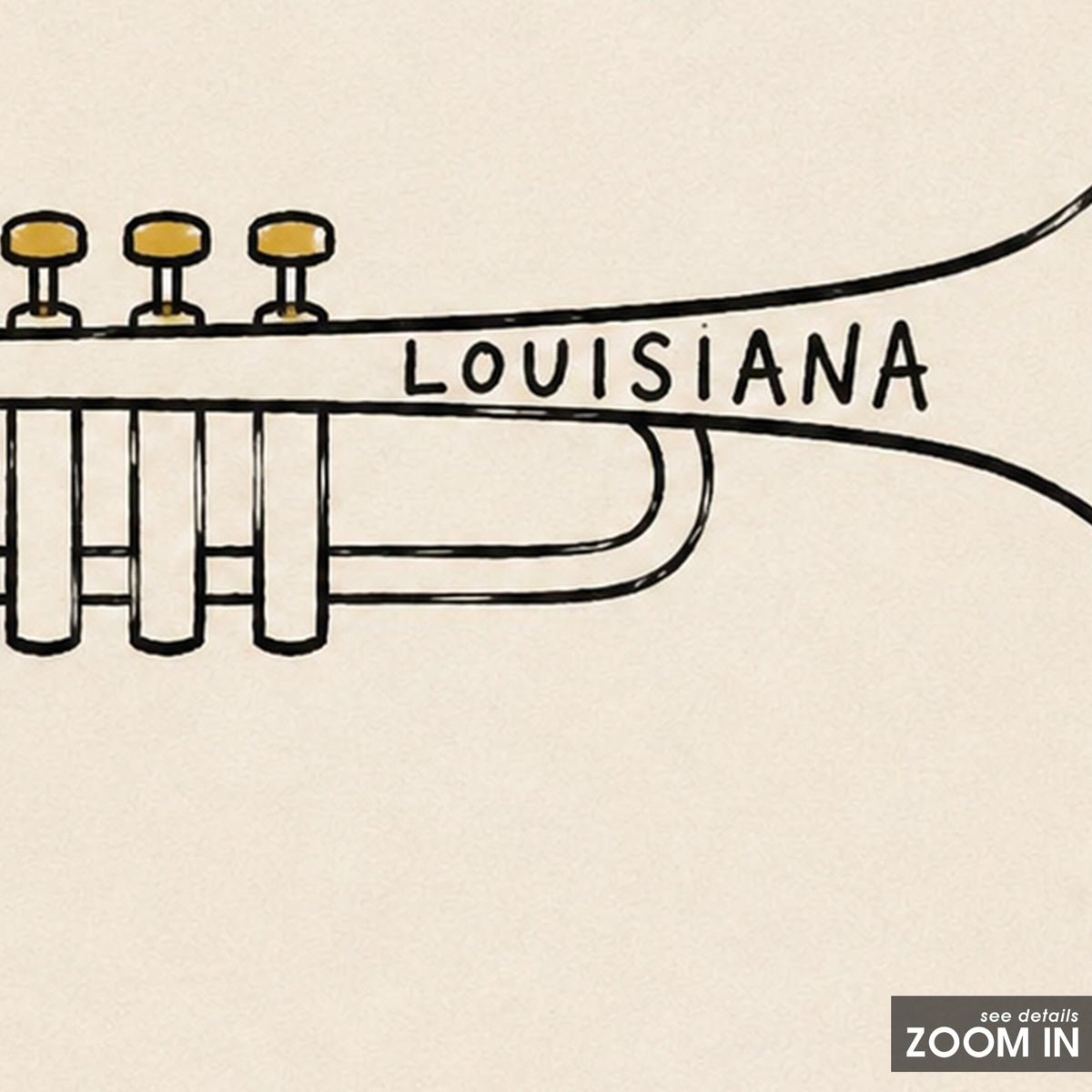 Louisiana Trumpet square art print — artwork detail