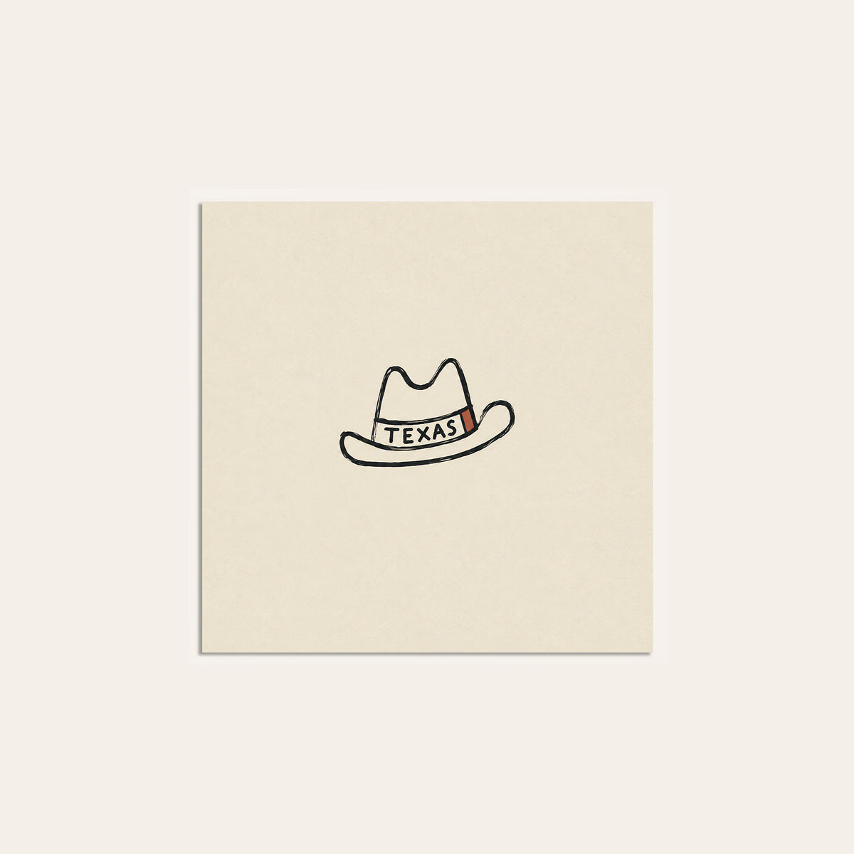 Texas Cowboy Hat square art print — unframed print