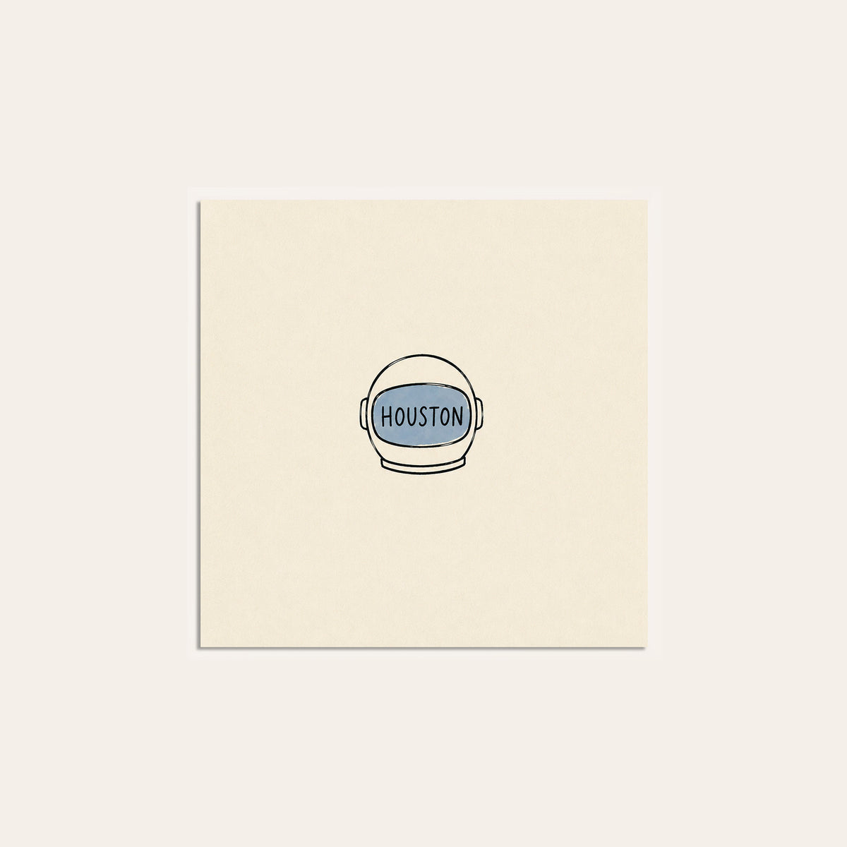Houston Astronaut Helmet square art print — unframed print