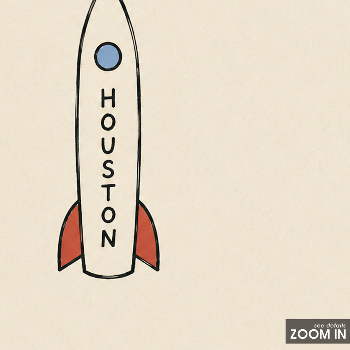 Houston Rocket square art print — artwork detail